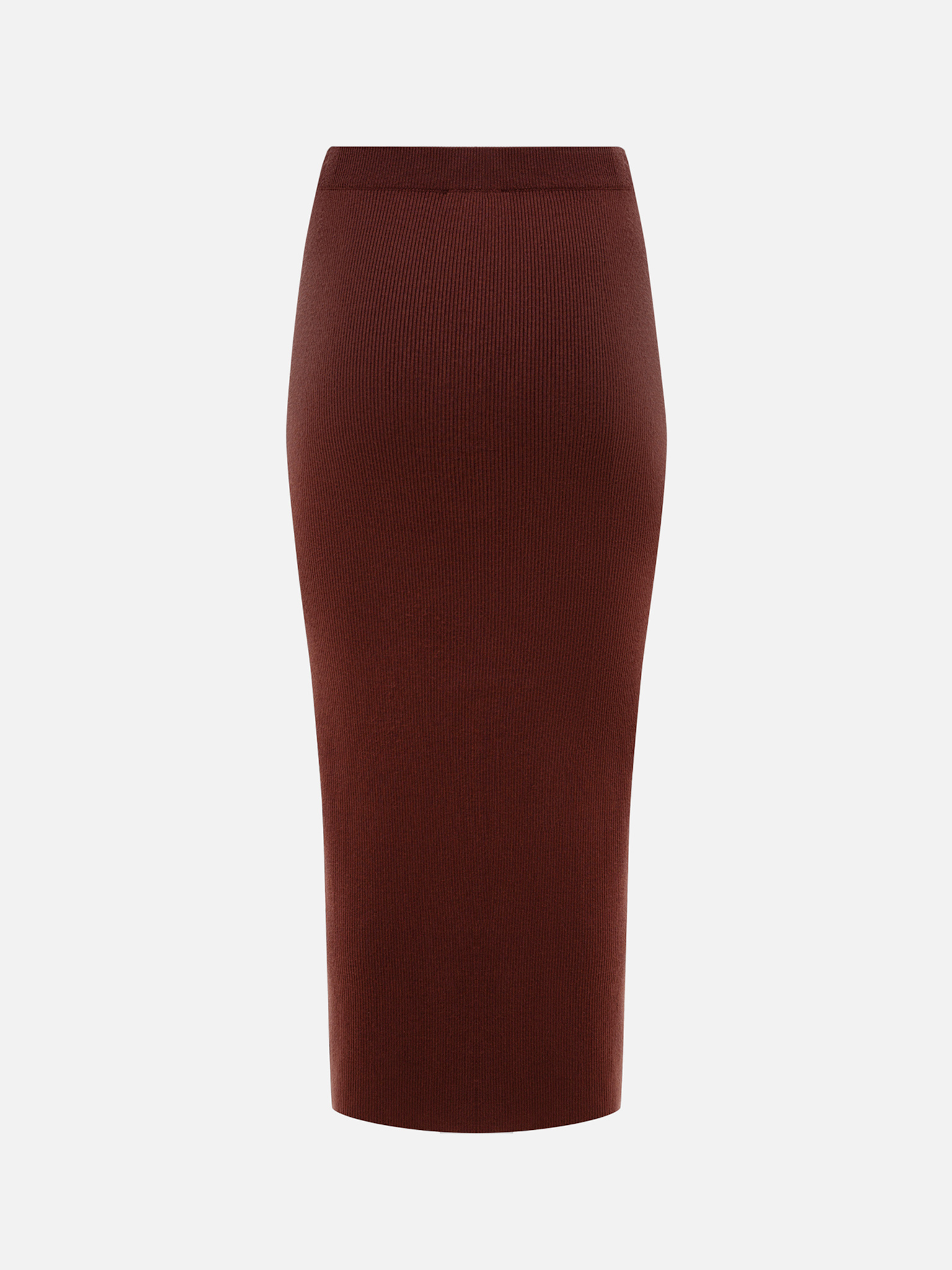 Cotton viscose woollen maxi skirt with side slit and buttons