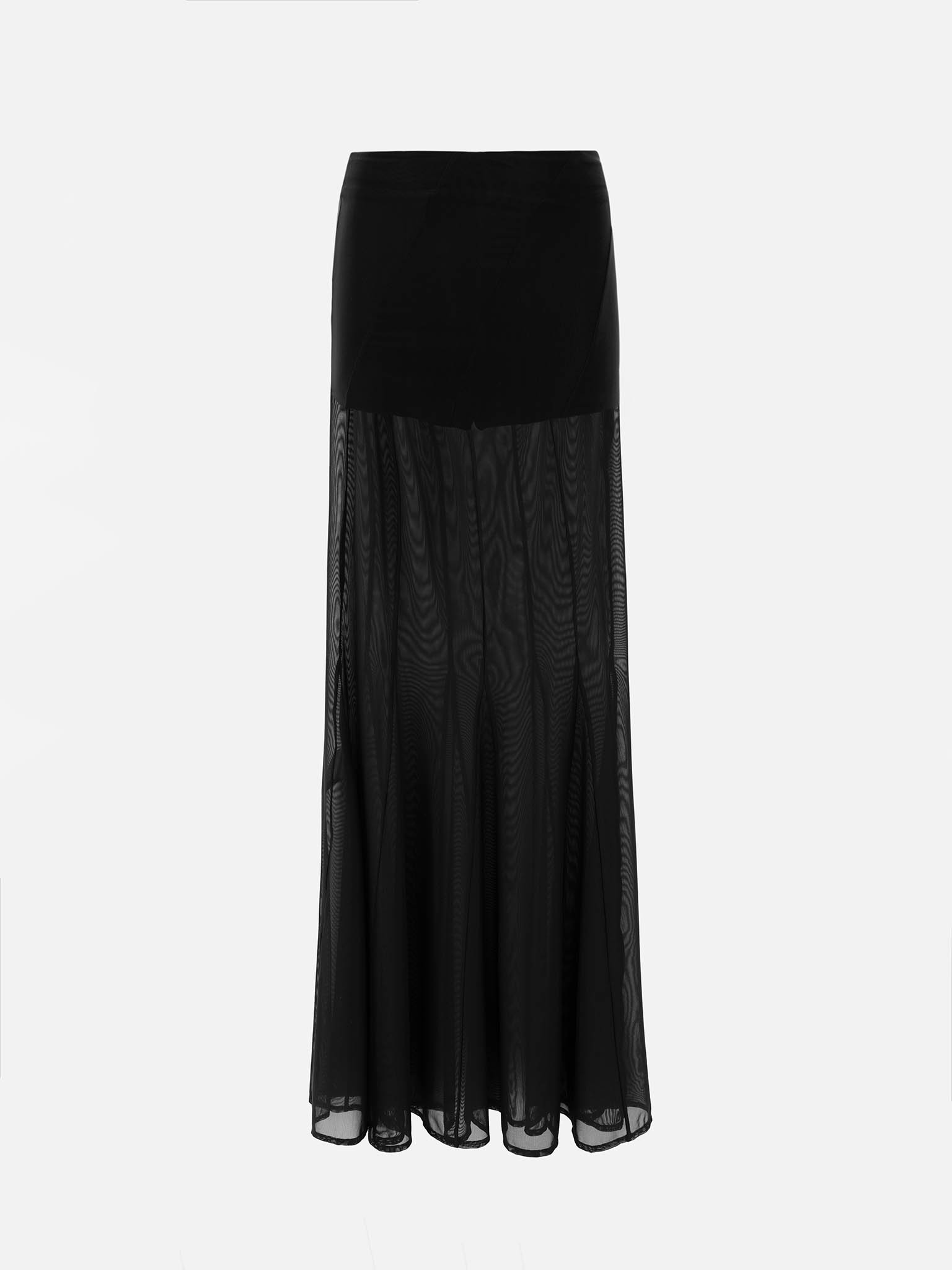Semi-transparent maxi skirt