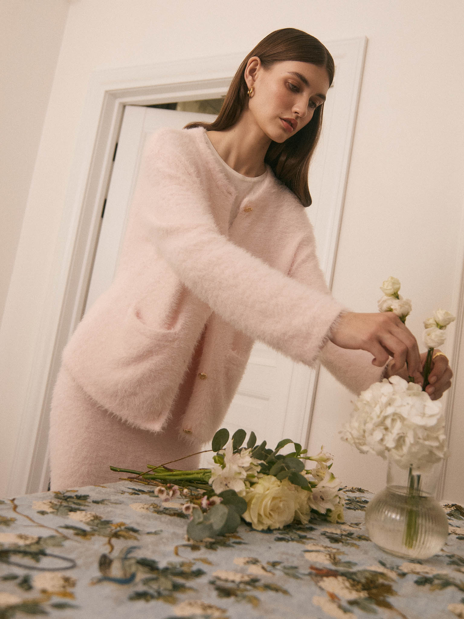 Свободный кардиган из пушистого трикотажа