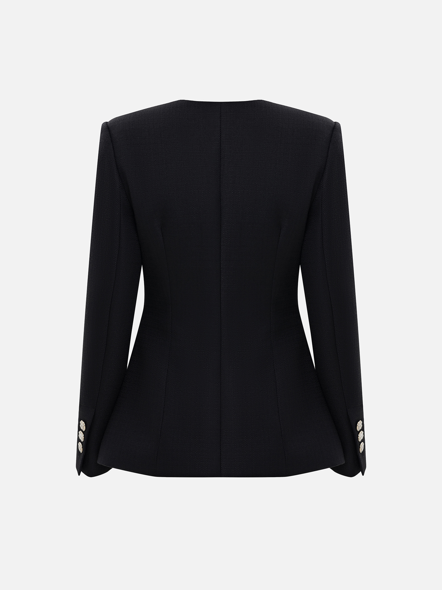 Fitted tweed jacket with rhinestone buttons :: LICHI - Online