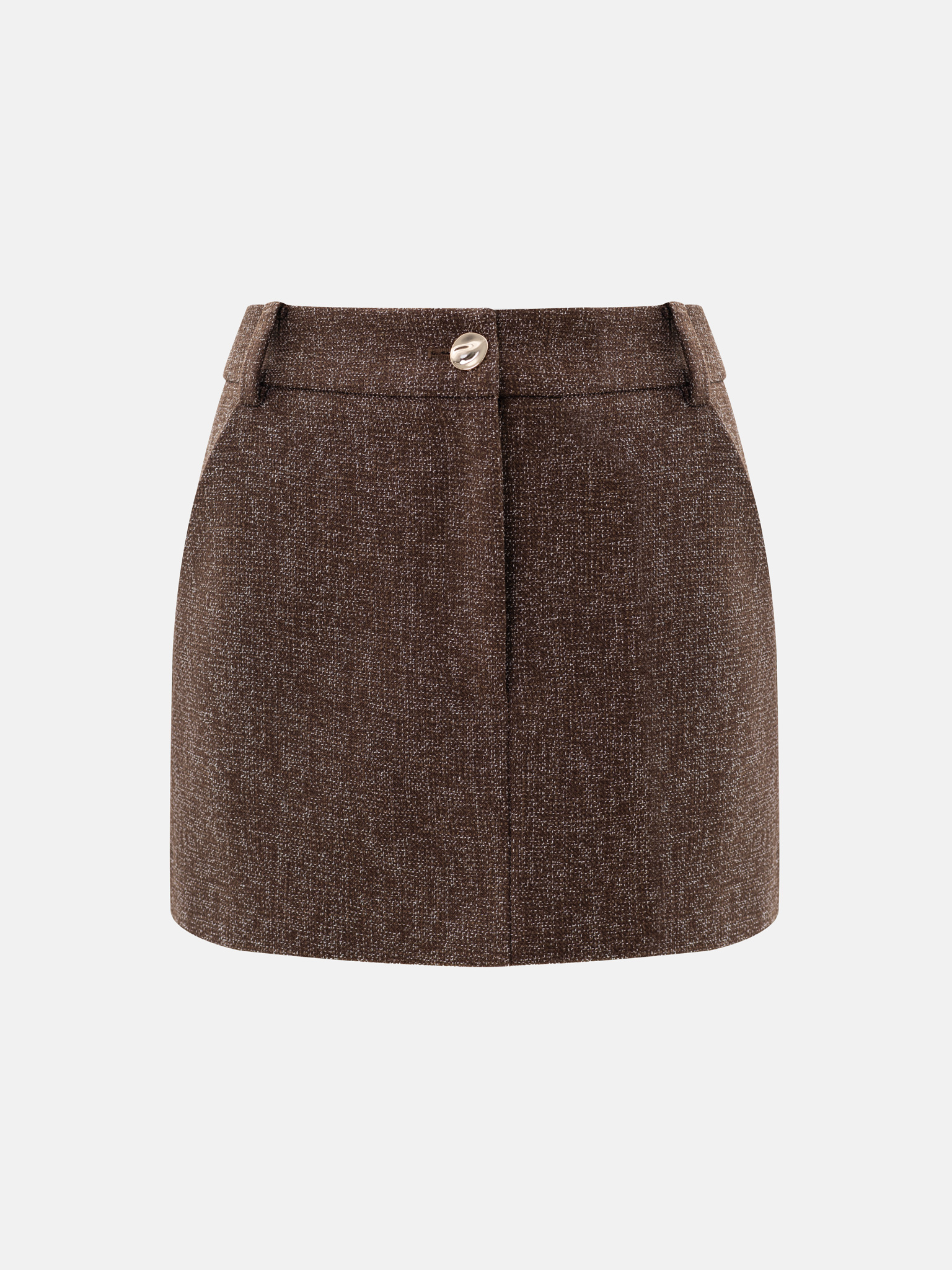 Textured straight mini skirt