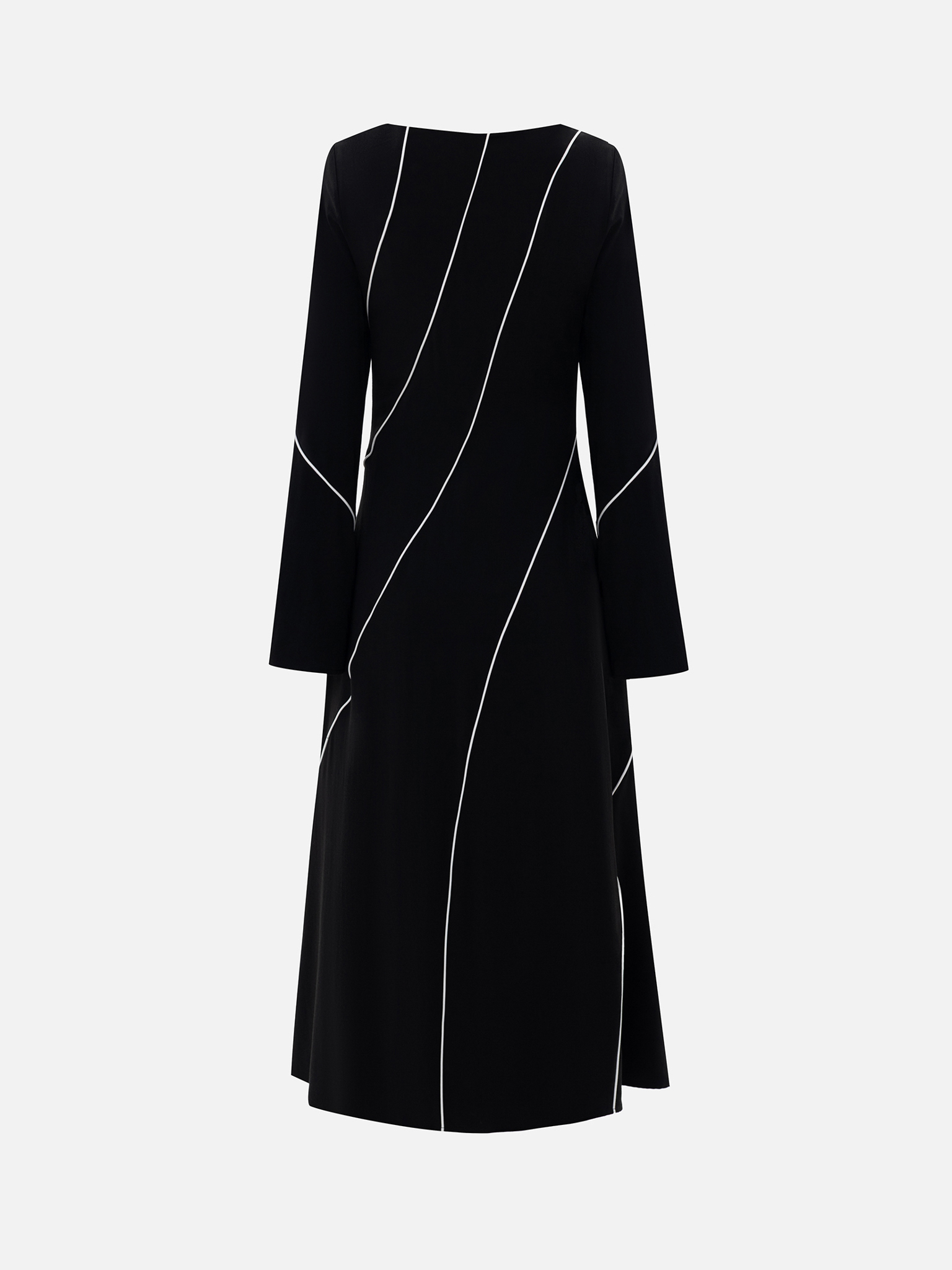 Fitted viscose midi dress with contrasting pattern