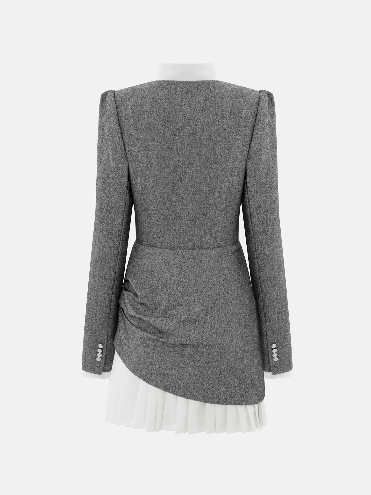 Mini robe avec une jupe plissée et des boutons de perles