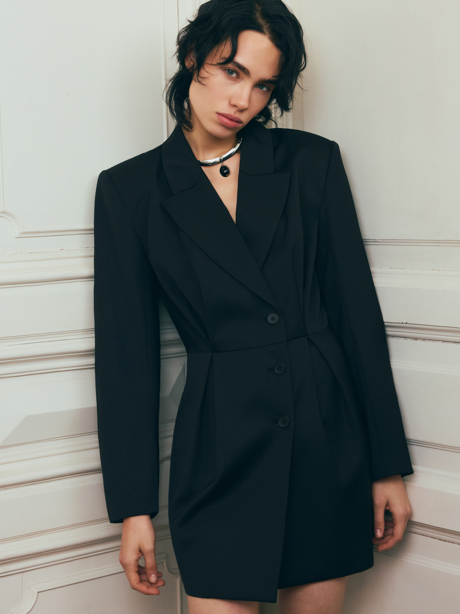 Mini jacket dress with matching buttons