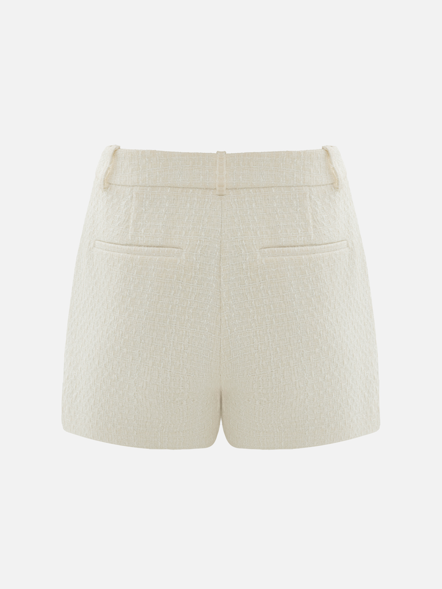 Tweed mini shorts with golden fittings