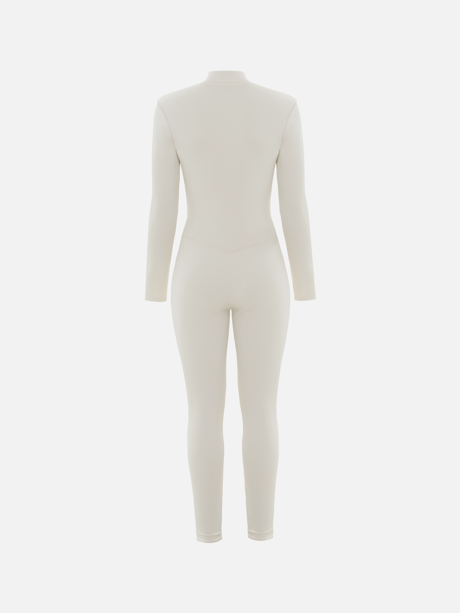 Insulated catsuit with frontal zip and embroidery