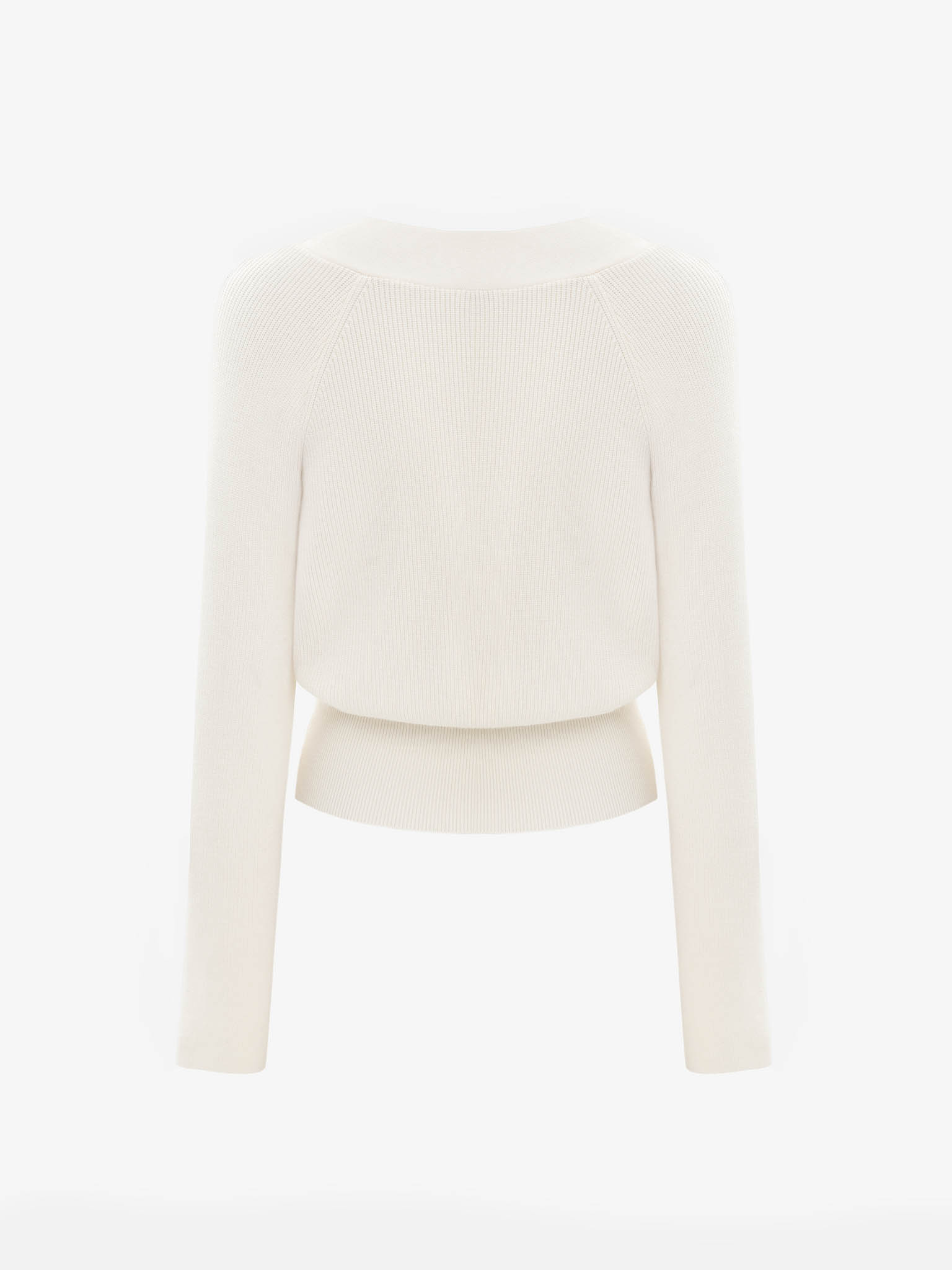 Knitted jumper with wrap imitation