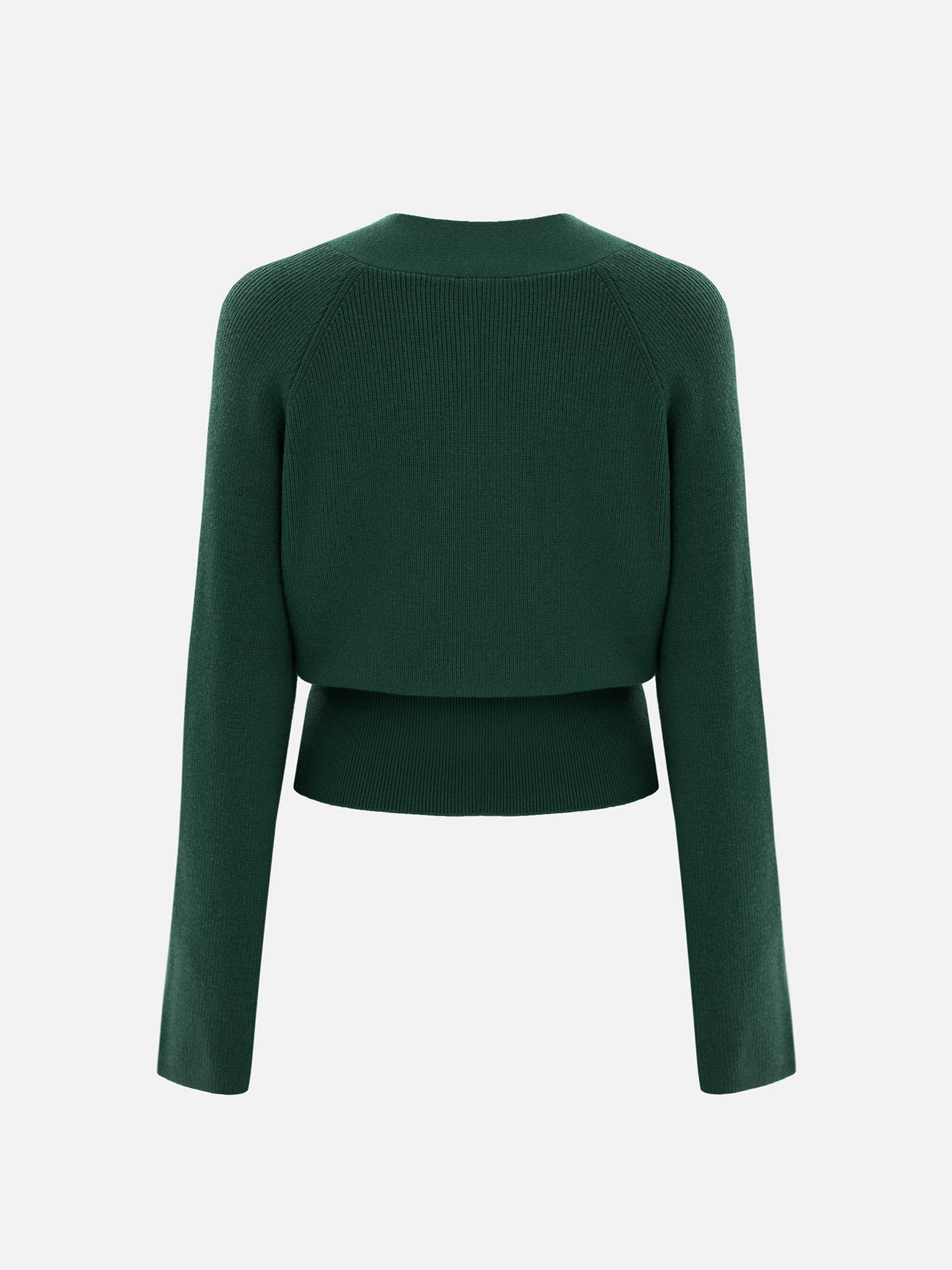 Knitted jumper with wrap imitation