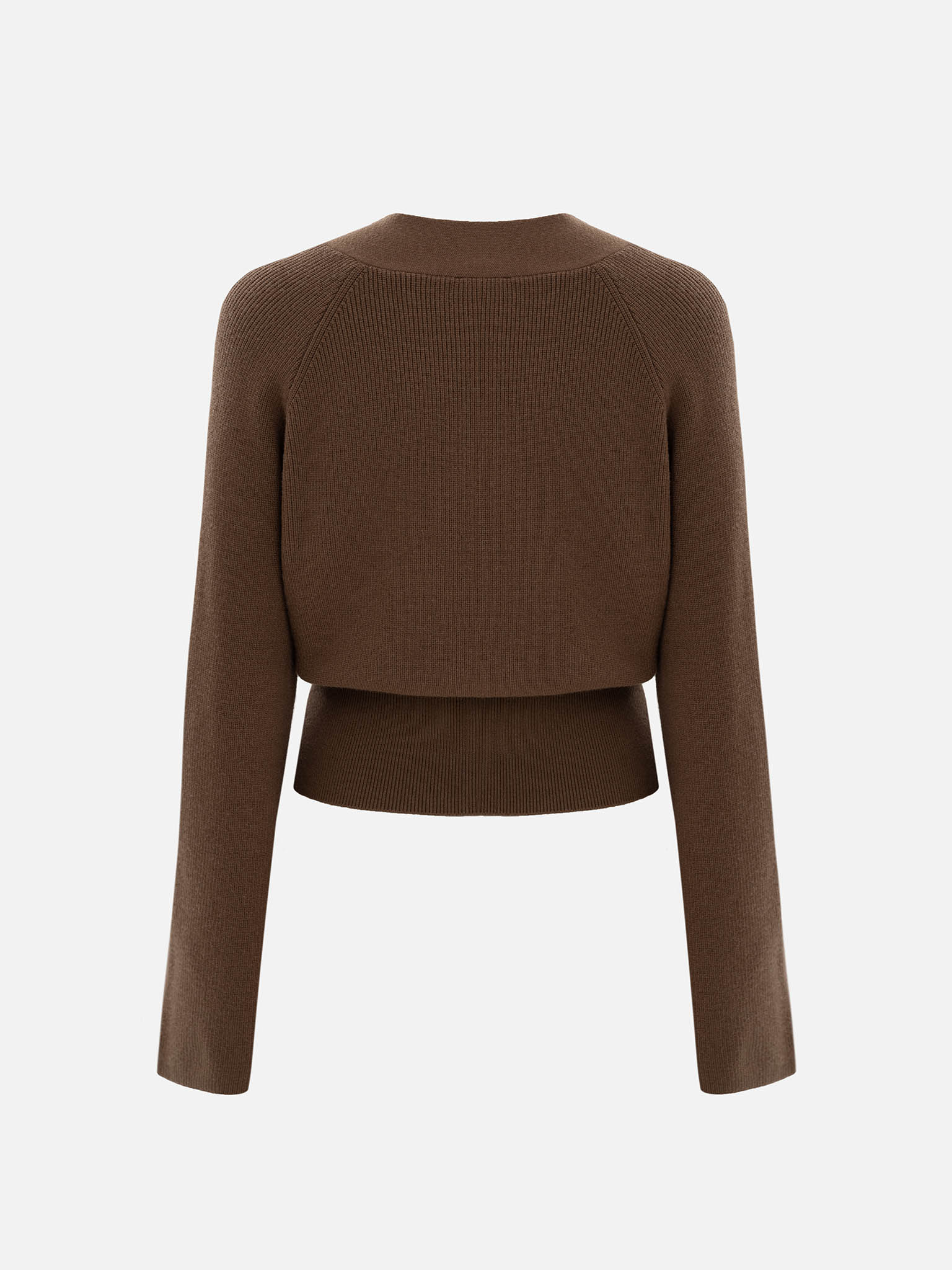 Knitted jumper with wrap imitation