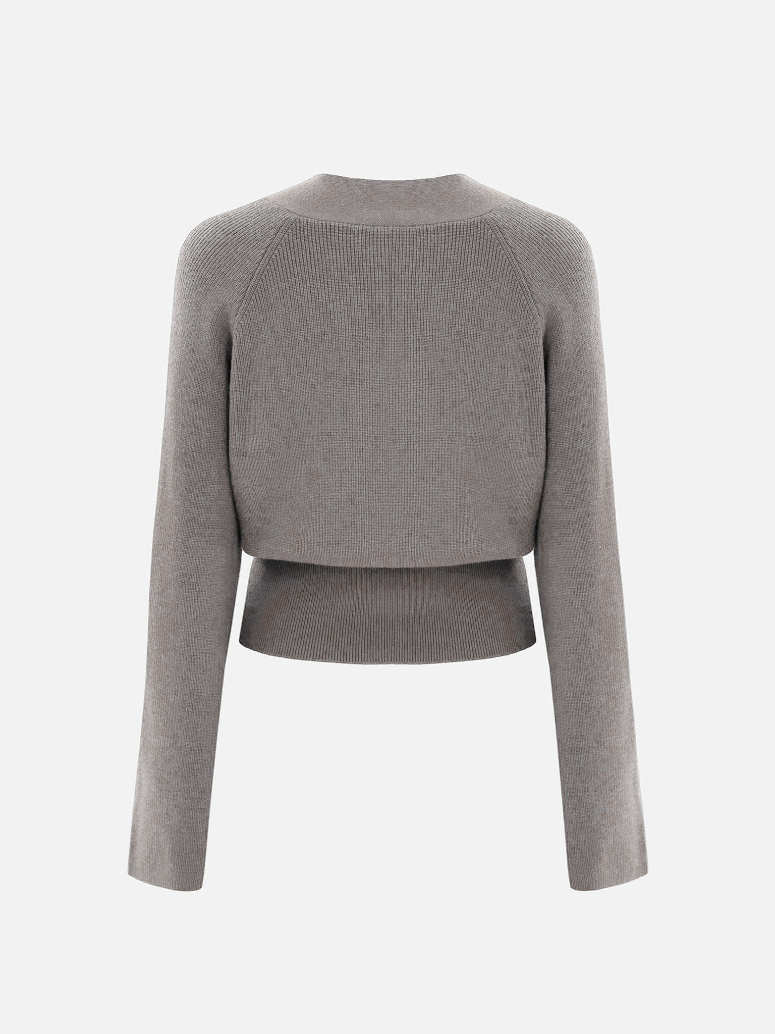 Knitted jumper with wrap imitation 