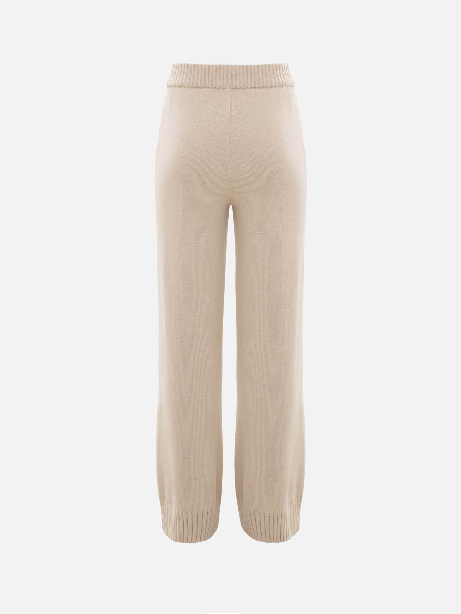 Loose-fitting smooth knitted trousers
