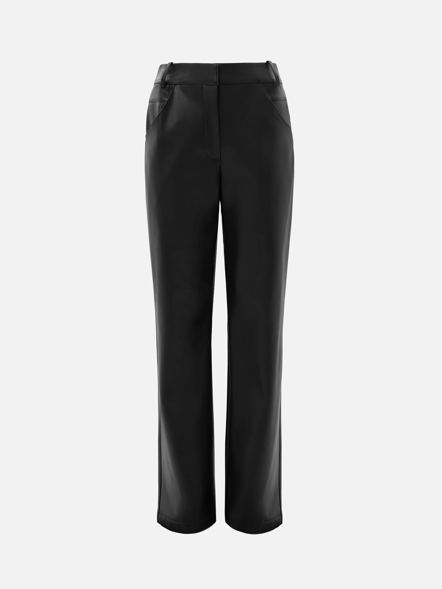 Loose-fitting eco-leather trousers :: LICHI - Online fashion store