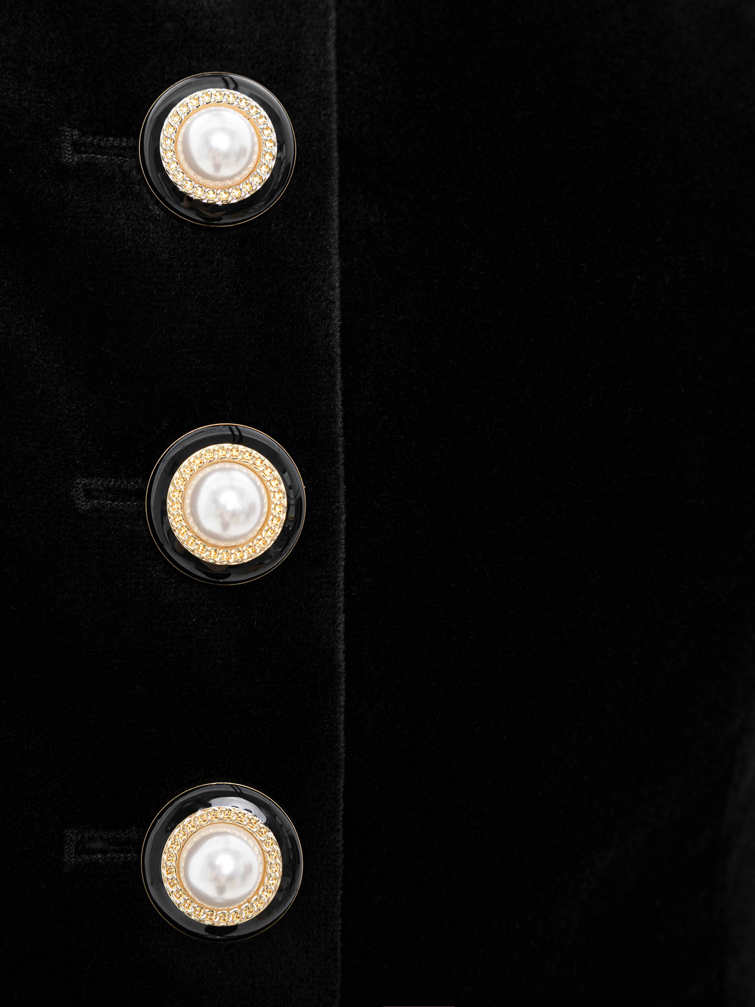 Velvet jacket with peplum and large buttons