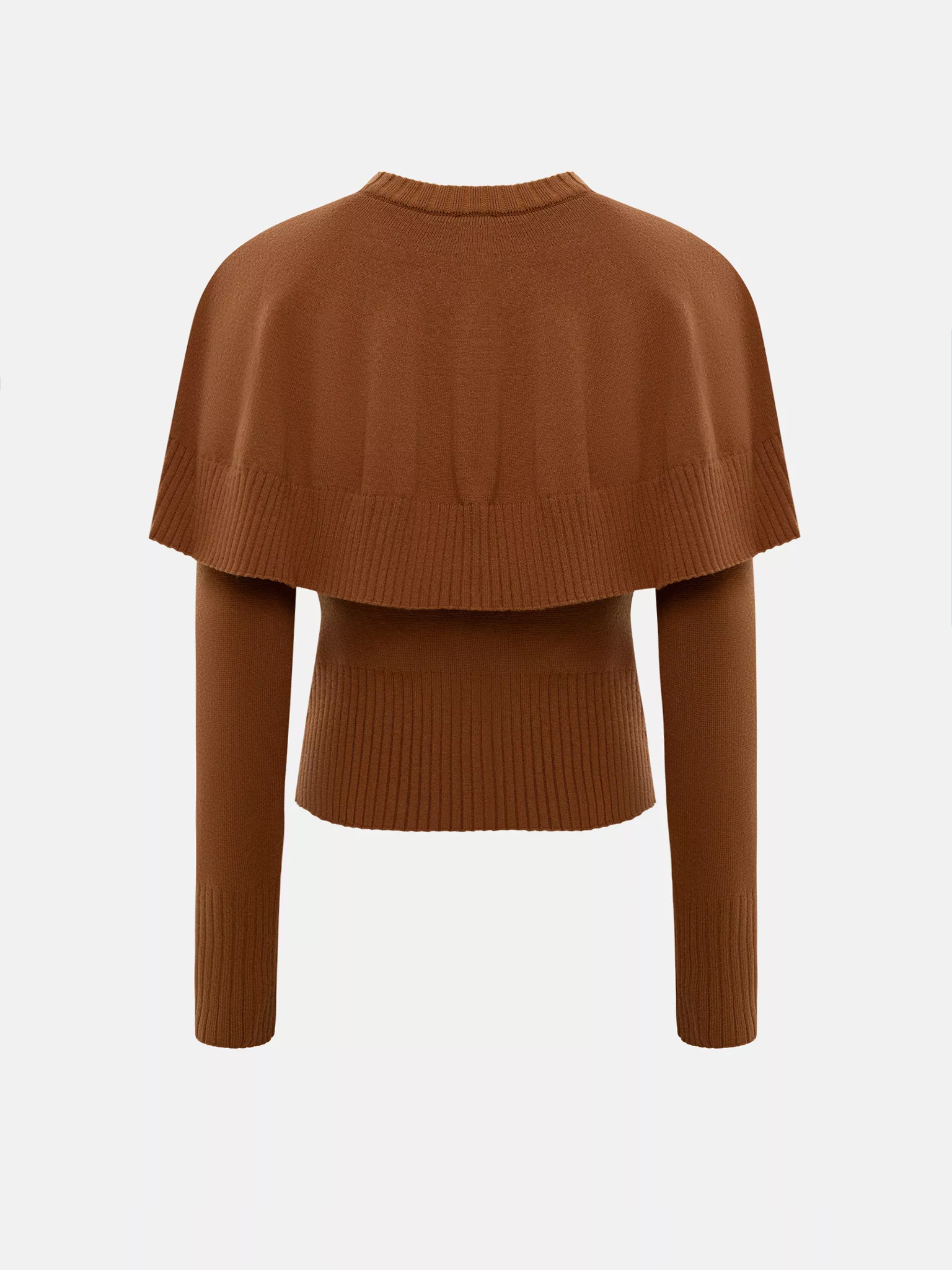 Smooth-knit cardigan with a cape