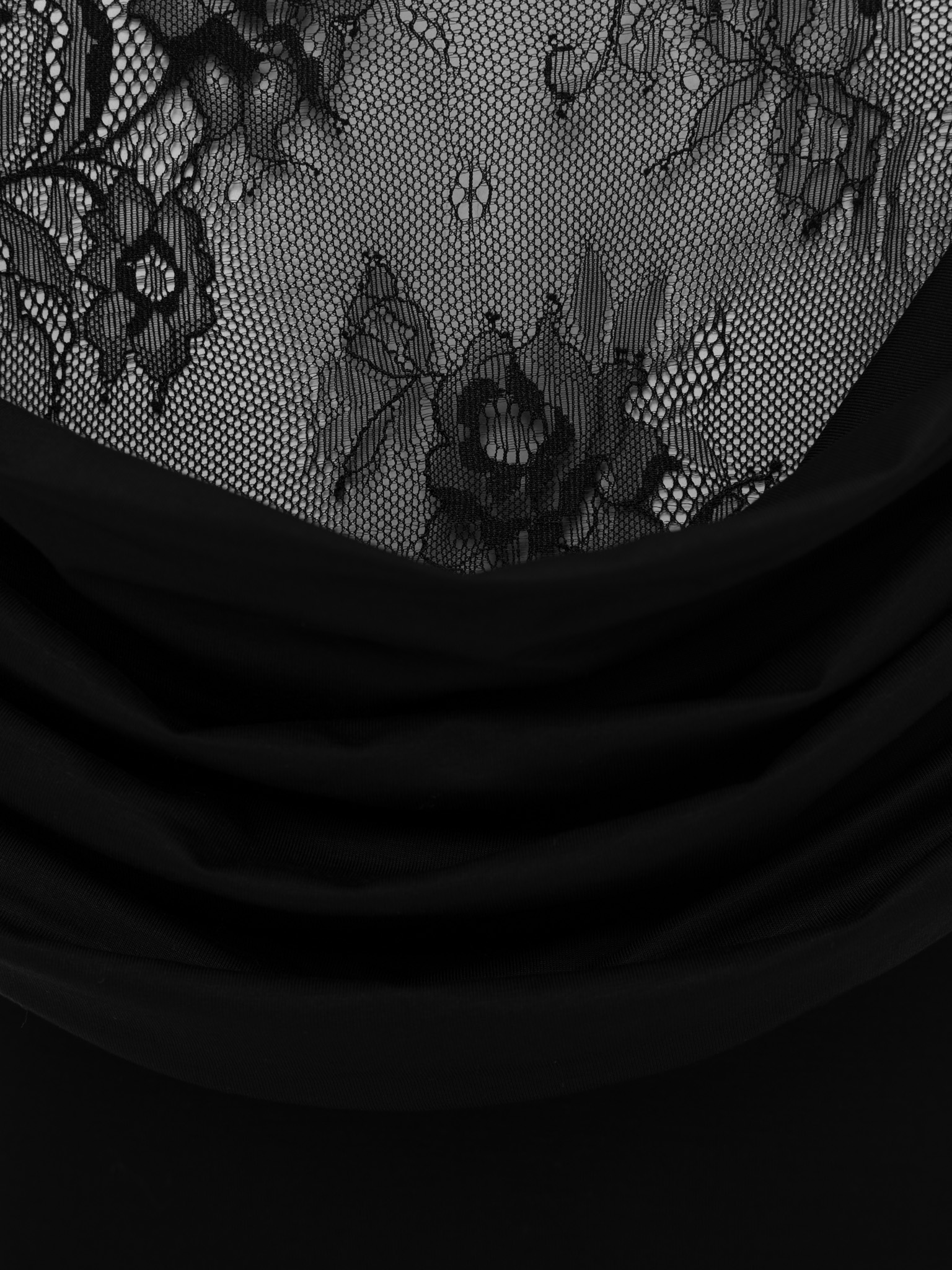 Knitted maxi dress with lace inserts