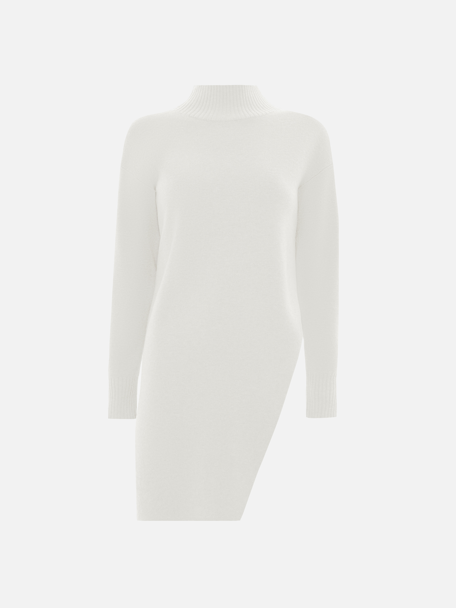 Smooth-knit jumper with asymmetrical hem