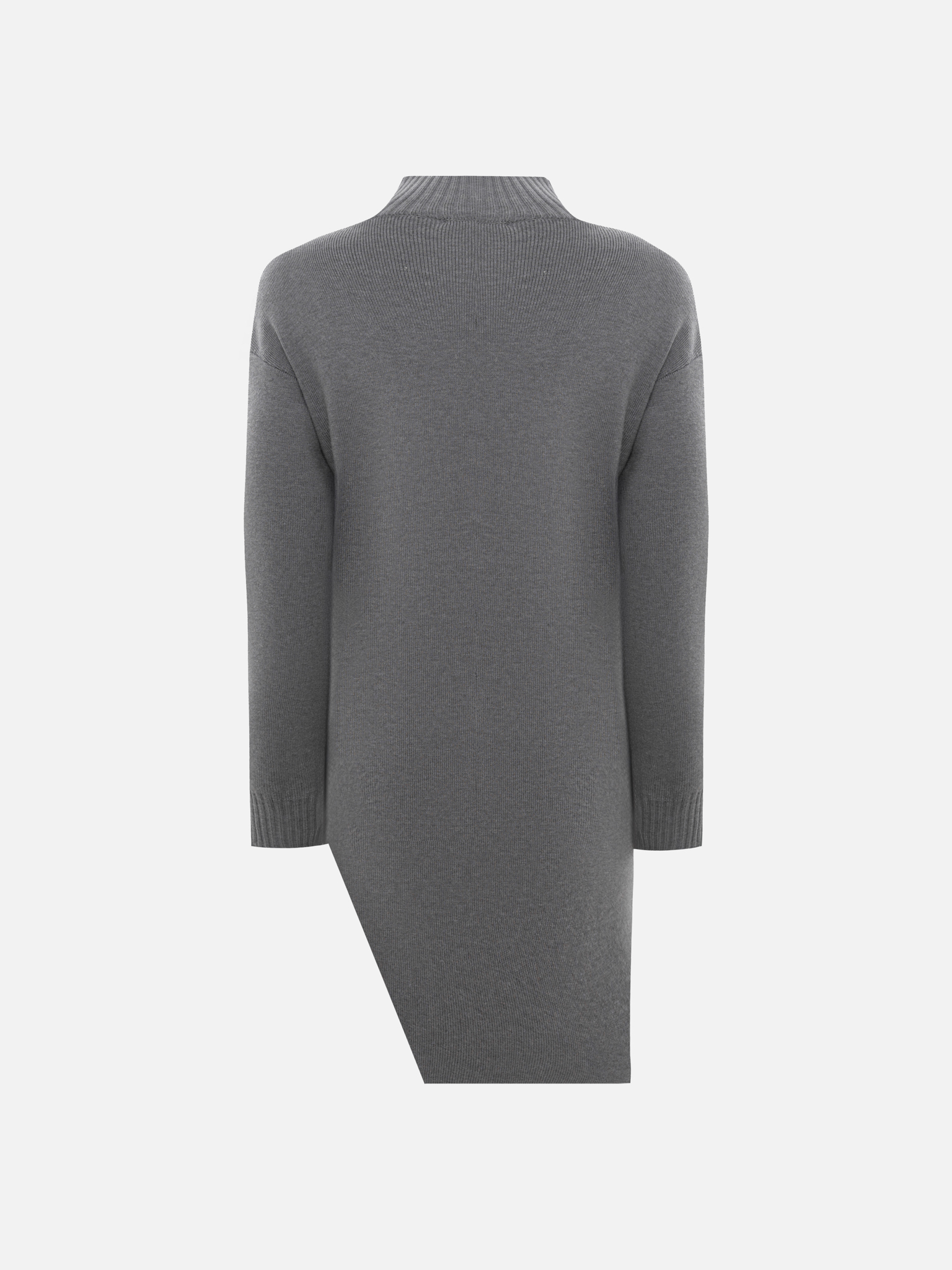 Smooth-knit jumper with asymmetrical hem