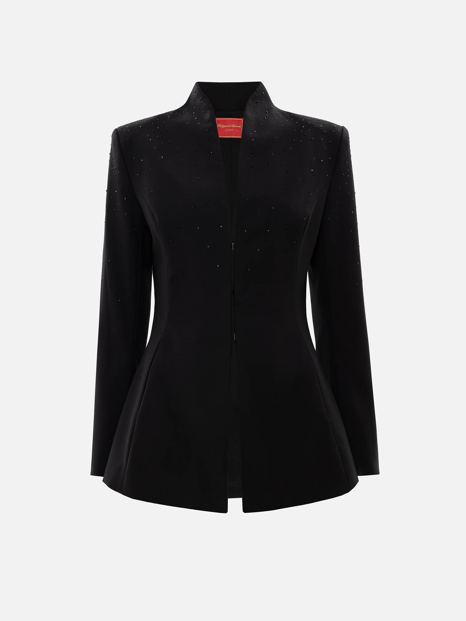 Fitted jacket with rhinestones