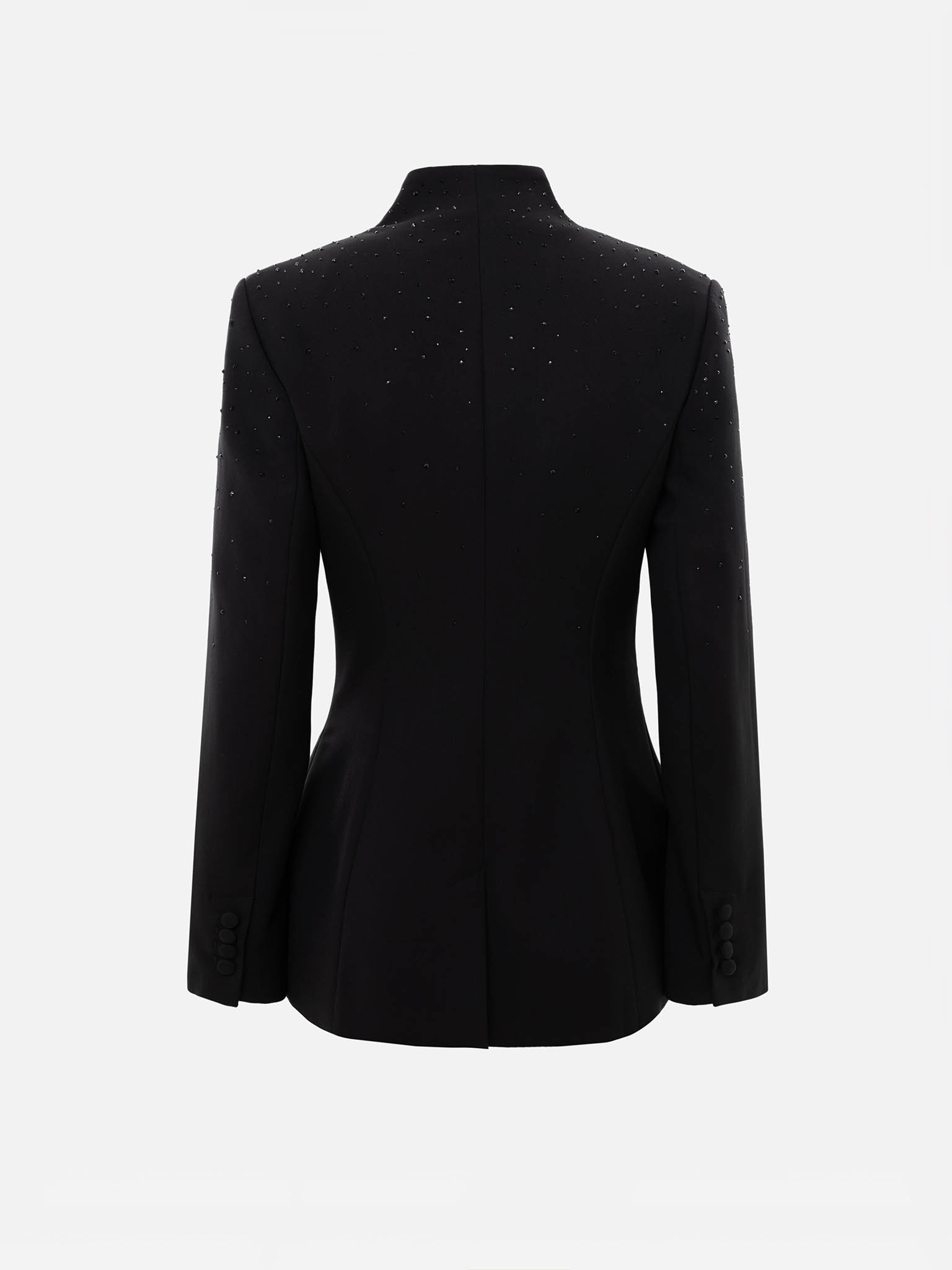Fitted jacket with rhinestones