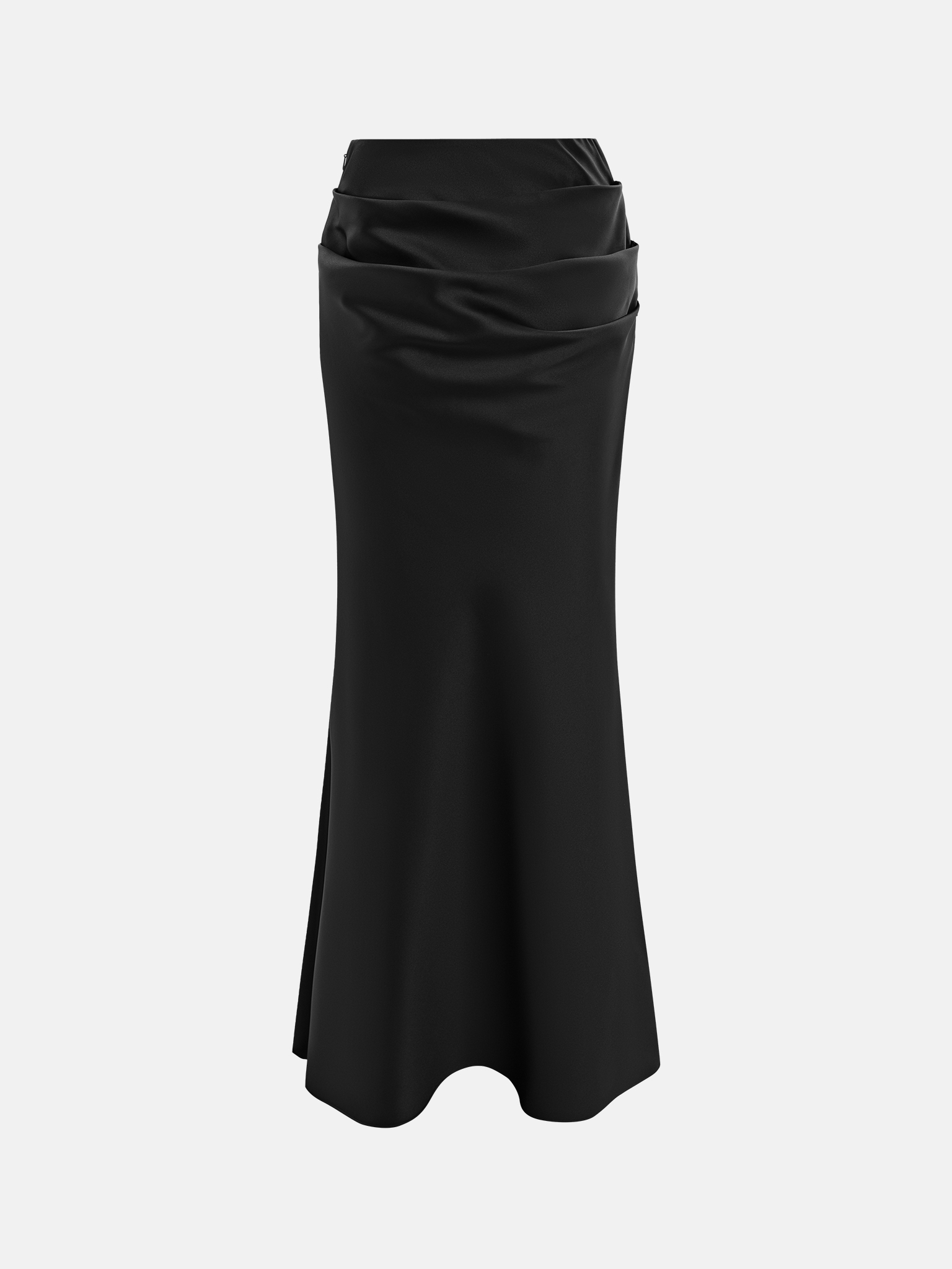 Satin maxi skirt with draped hips