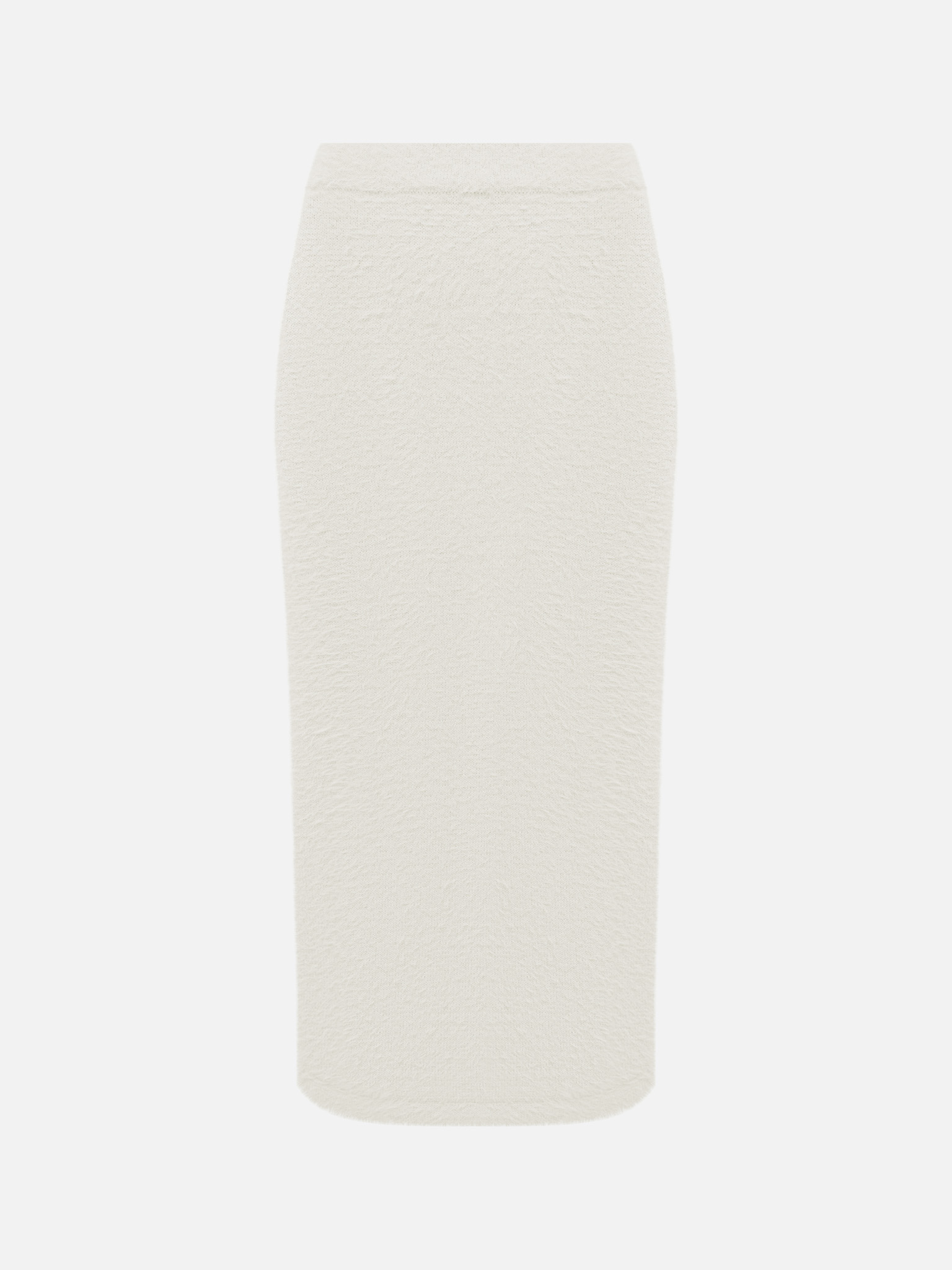 Jersey midi skirt with fluffy pile