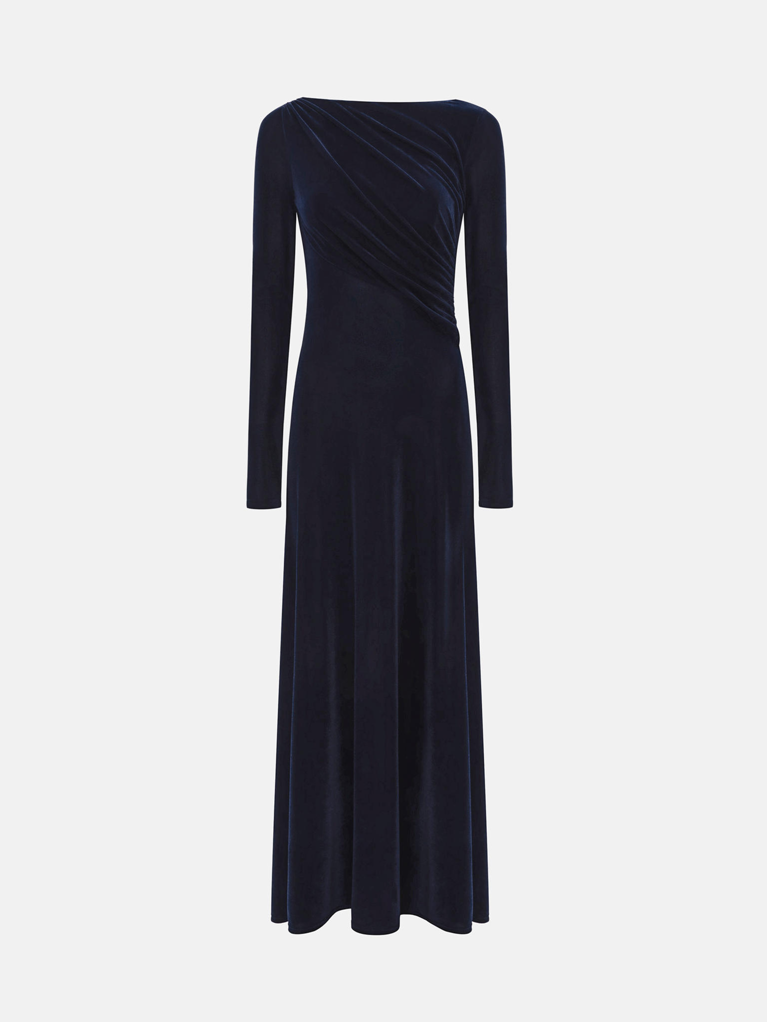 blue velvet long sleeve maxi dress Midnight Navy Burnout Velvet Maxi Dress L main image 0