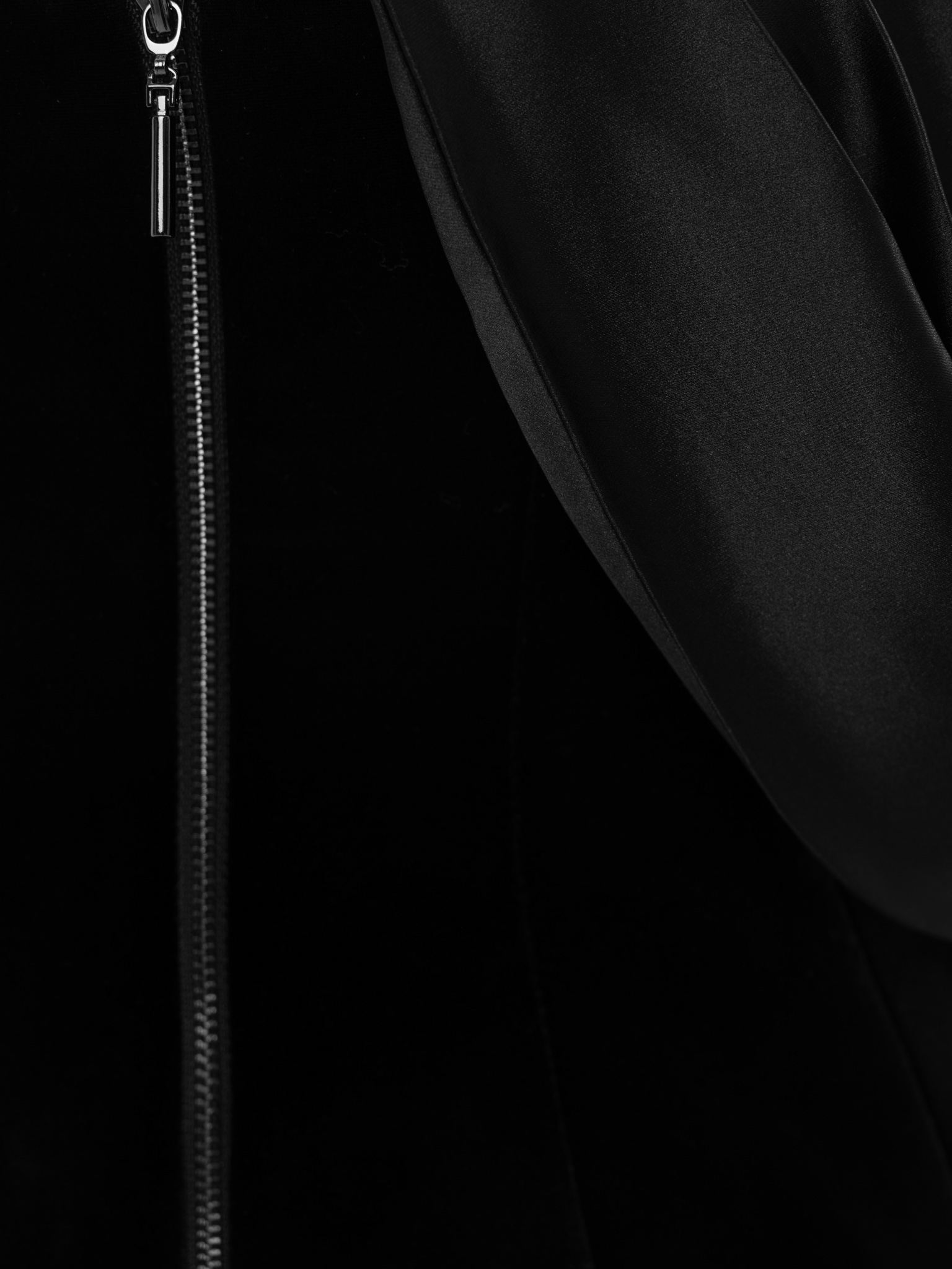 Velvet corset with satin draping