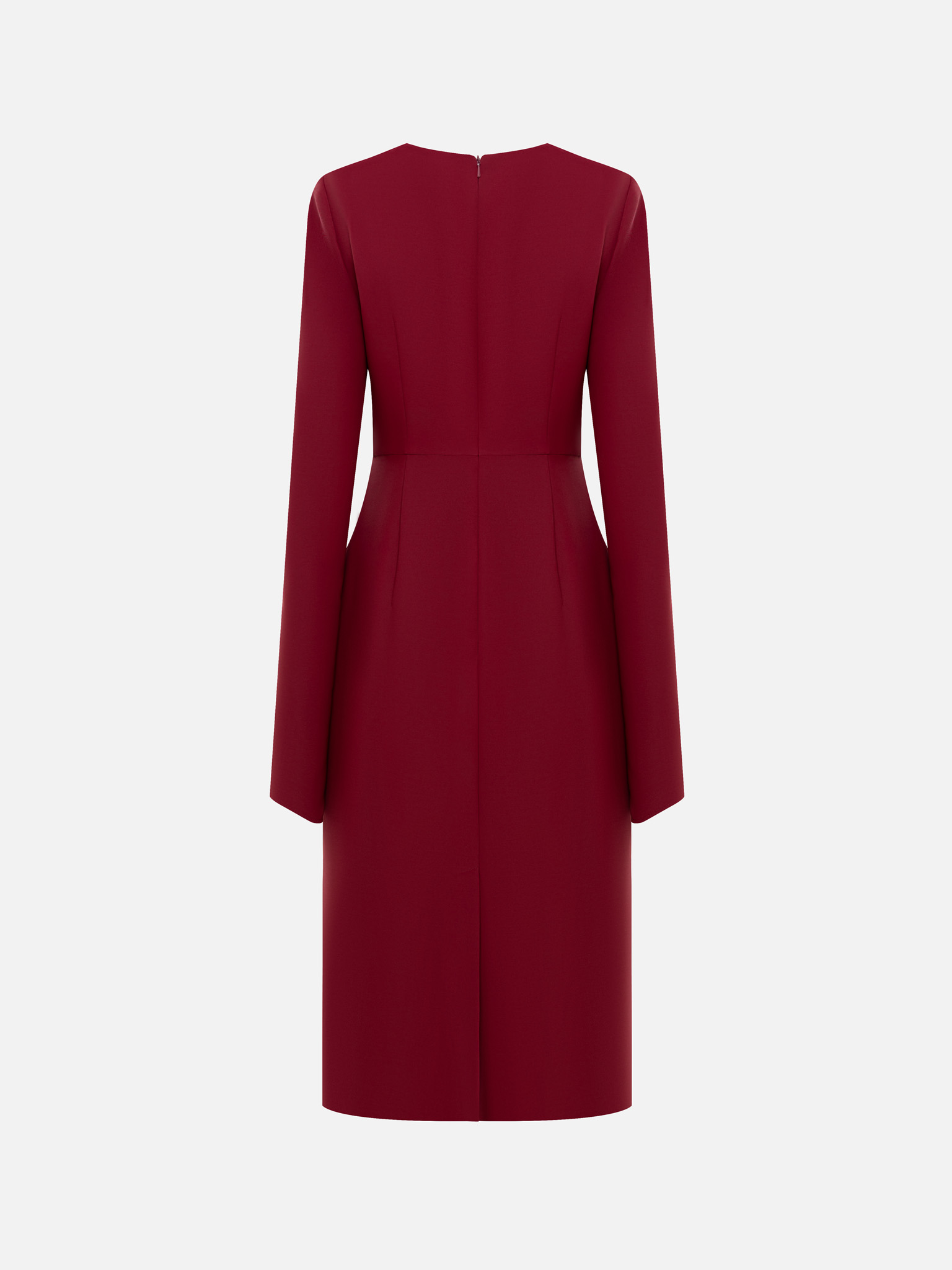 Midi dress with a draped waist and loose sleeves