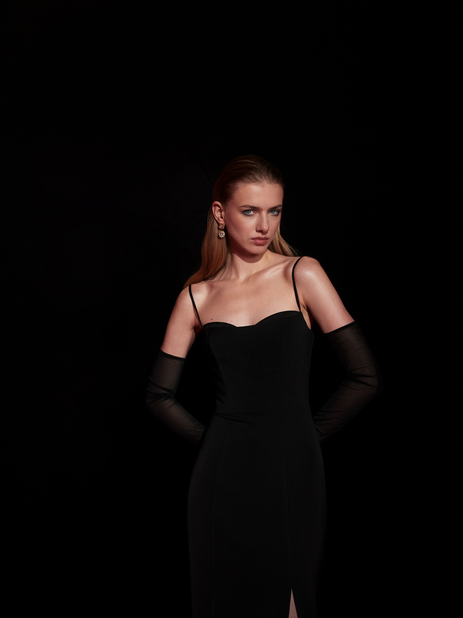 chain print bodycon dress Ryatt Ruched Bodycon Maxi Dress in Black main image 1