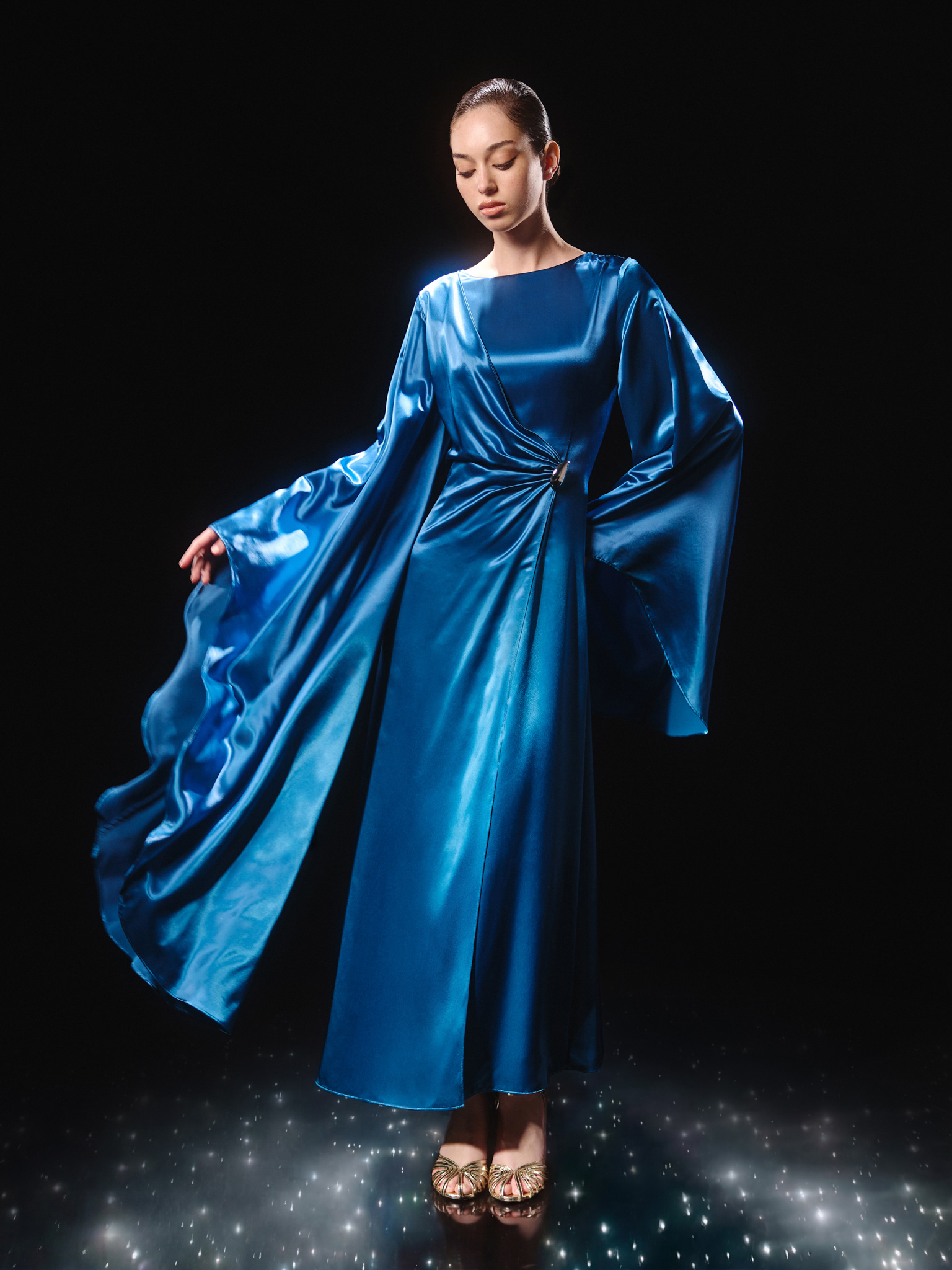 long fitted turtleneck dress Rosetta Getty | Fitted Turtleneck Maxi Dress - Lurex | XL
