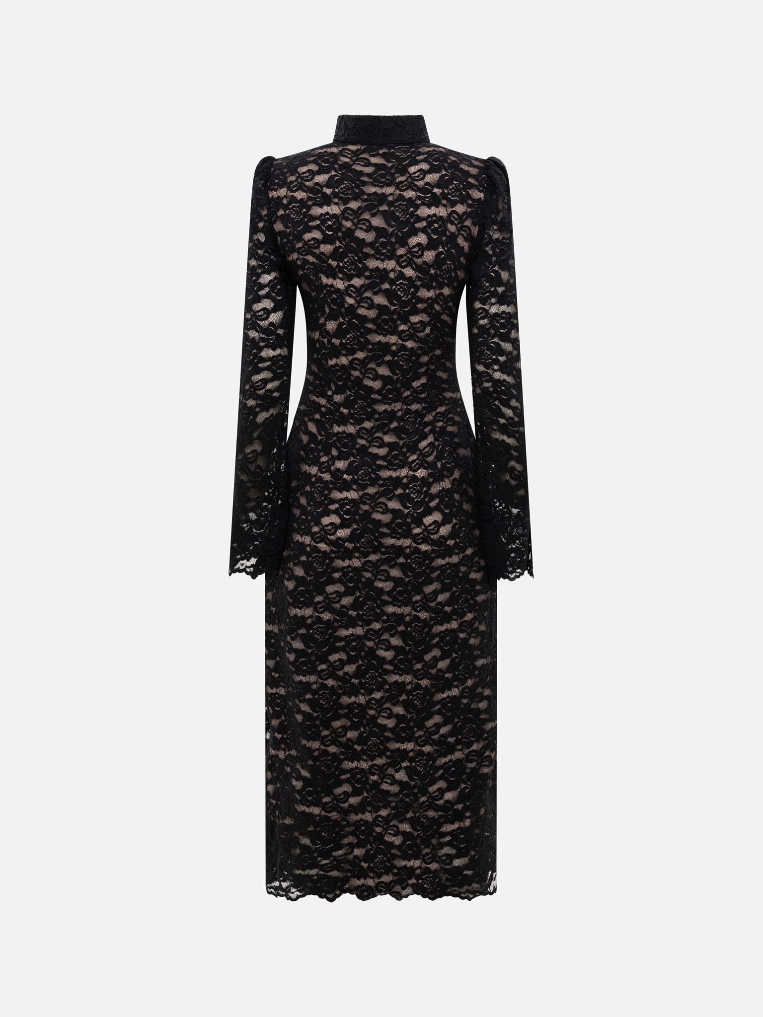 Fitted guipure midi dress