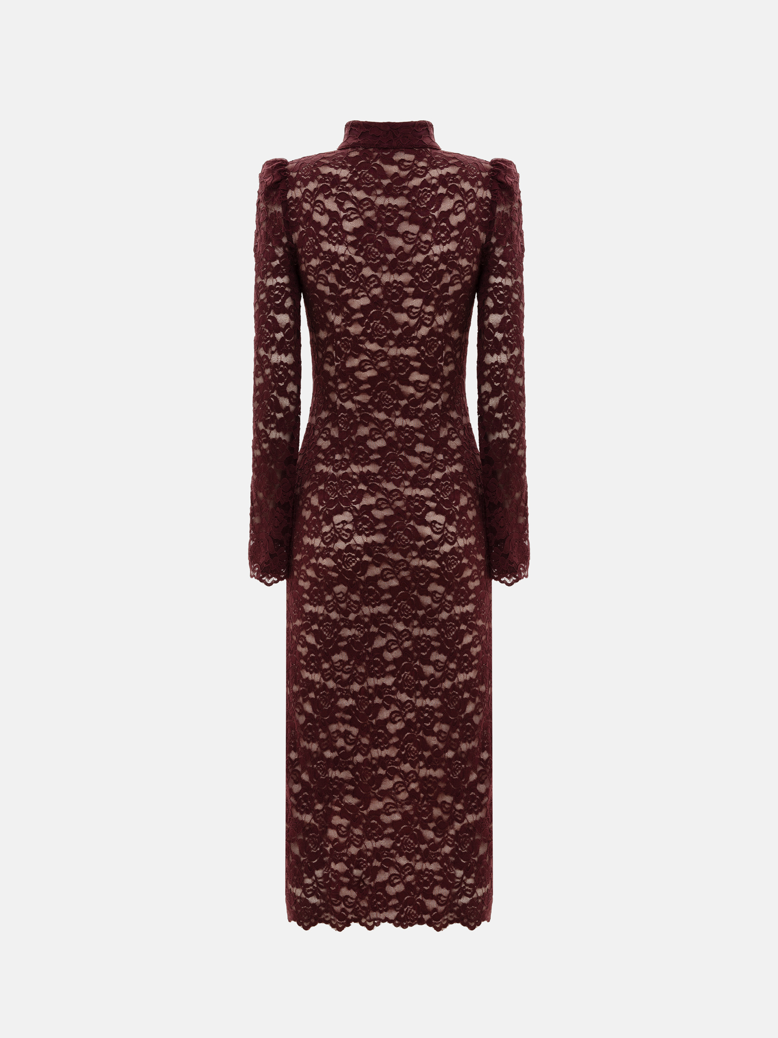 Fitted guipure midi dress