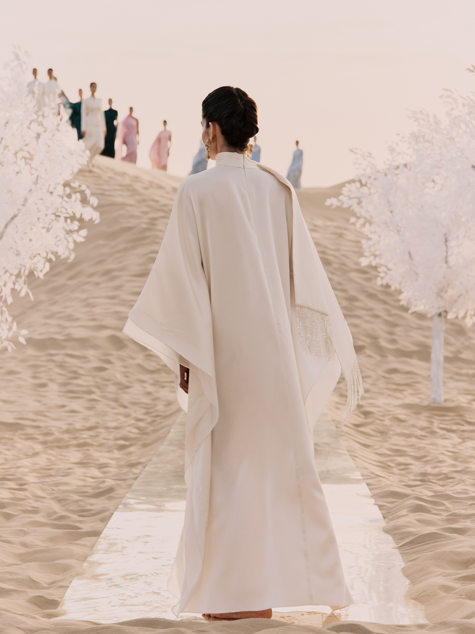 Viscose maxi dress with matching wide scarf