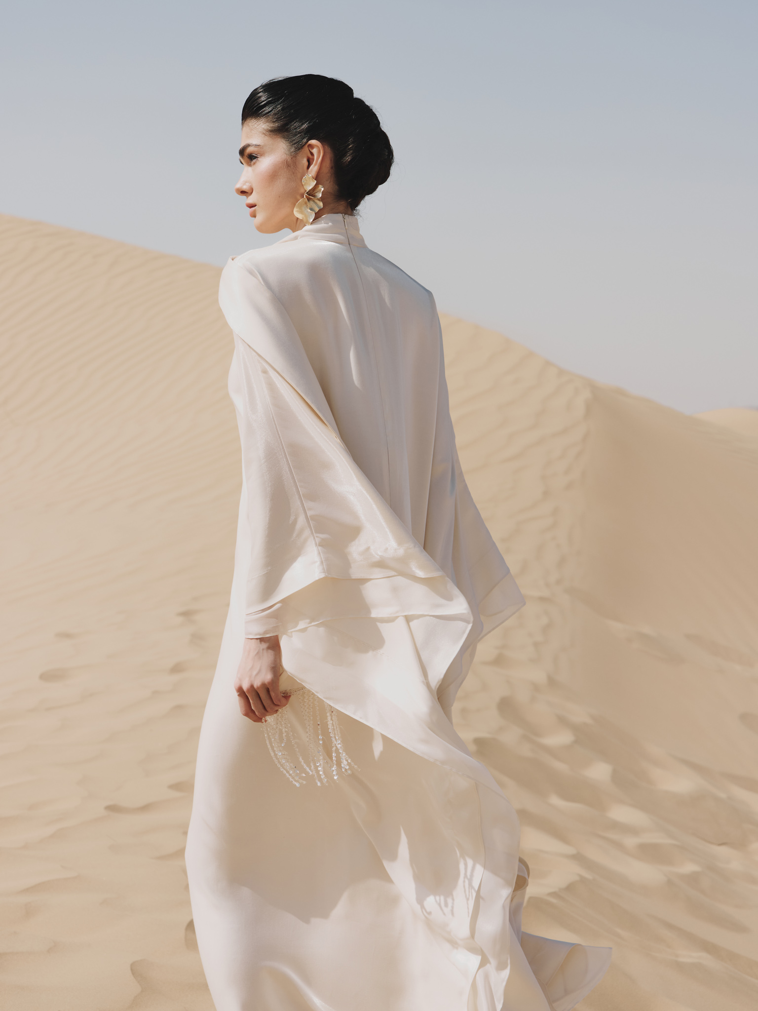 Viscose maxi dress with matching wide scarf