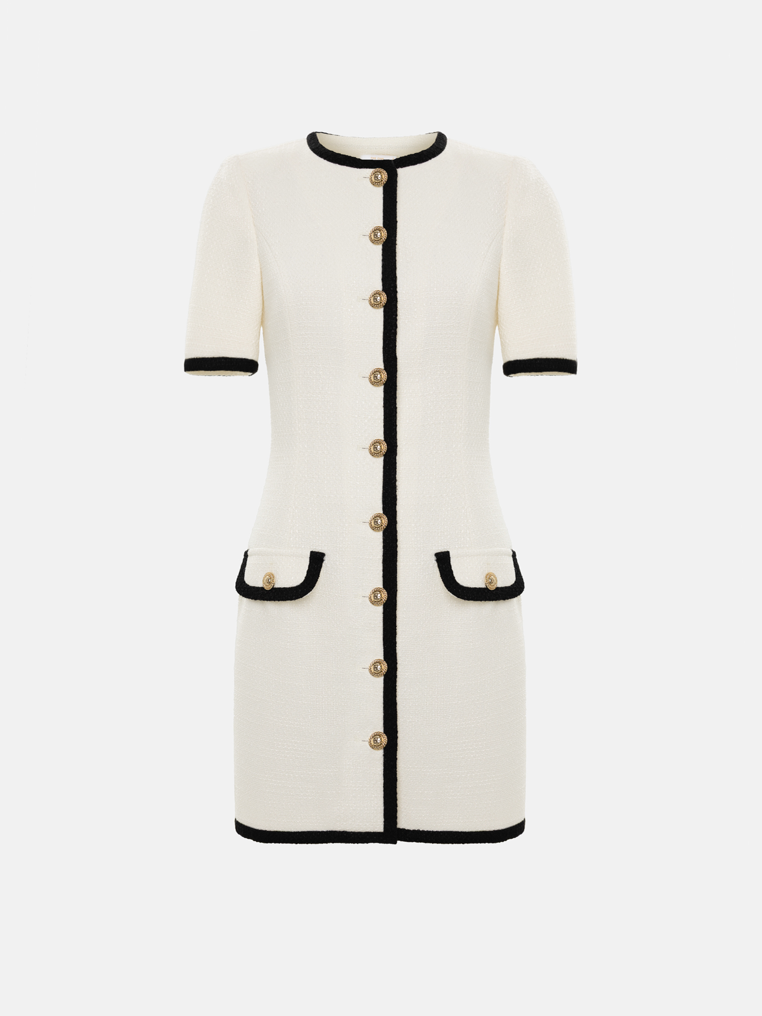 Tweed mini dress with contrasting inserts :: LICHI - Online