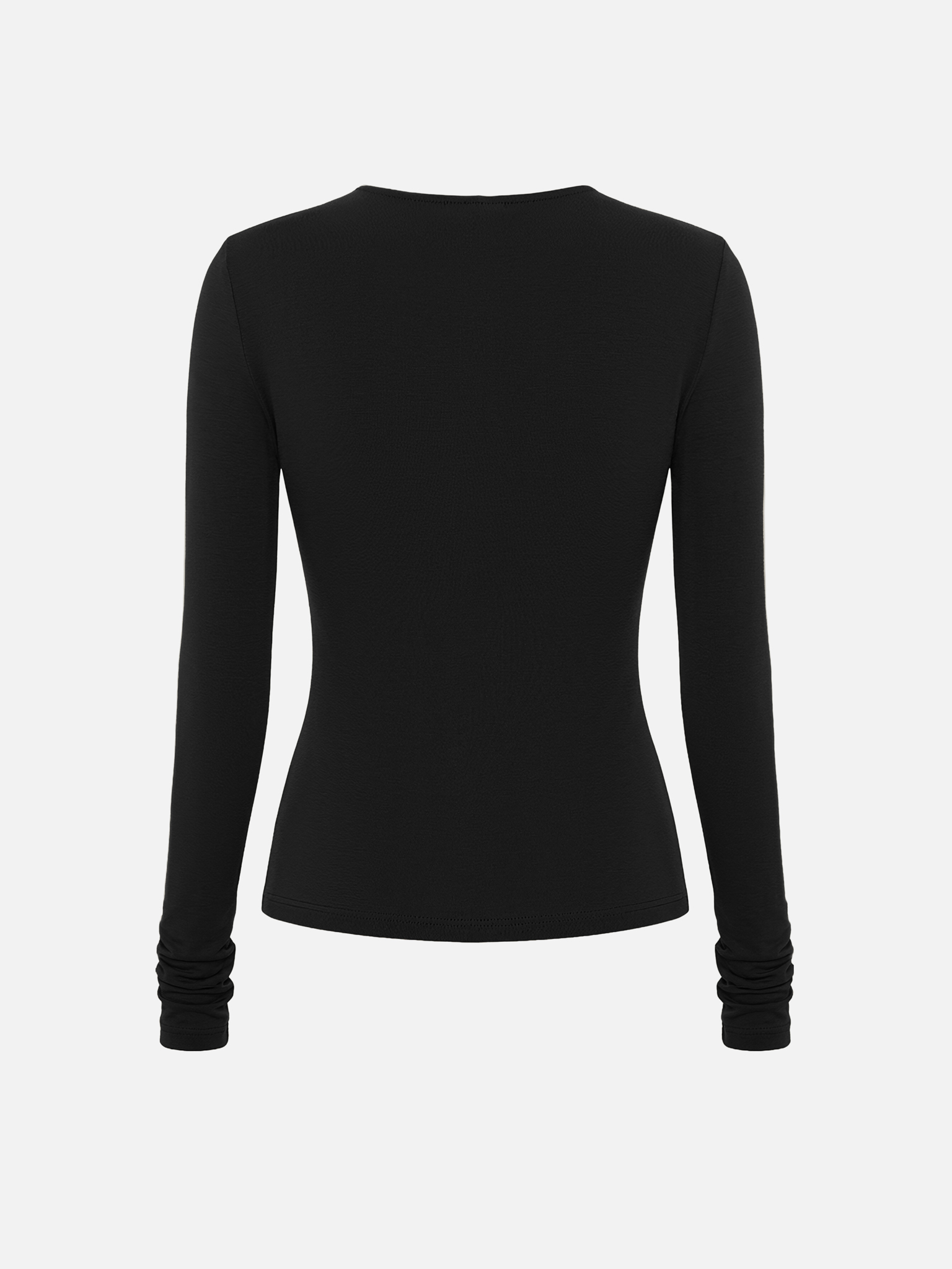 Viscose long sleeve top with metallic detailing on the chest