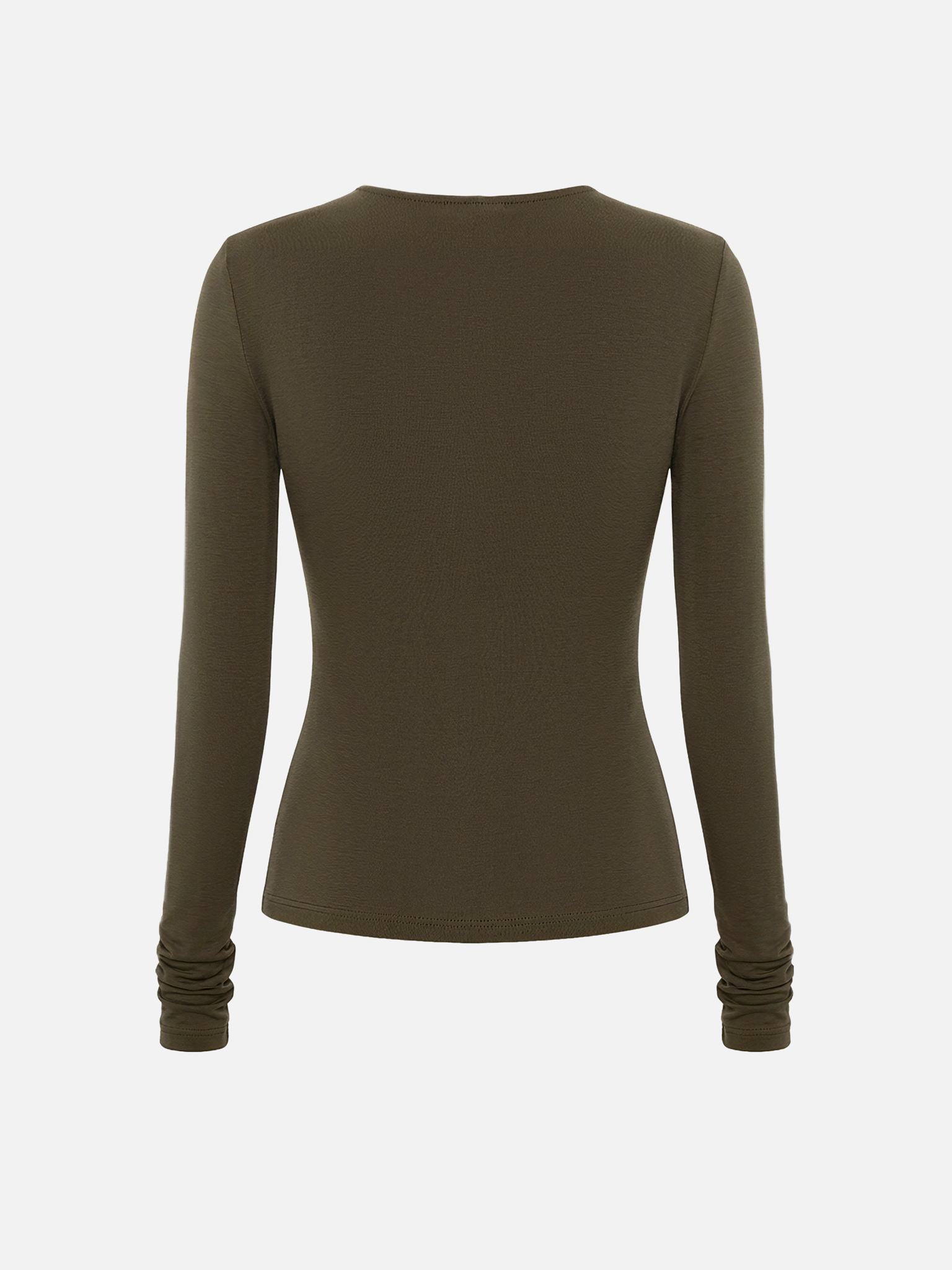 Viscose long sleeve top with metallic detailing on the chest