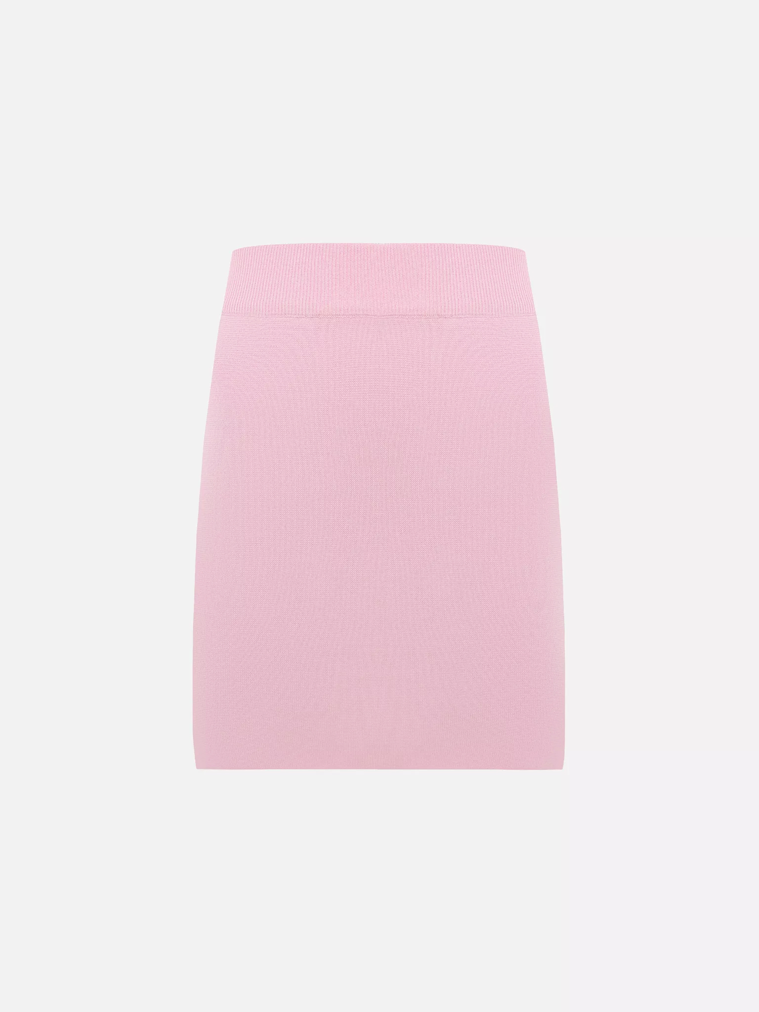 Straight-cut knitted mini skirt