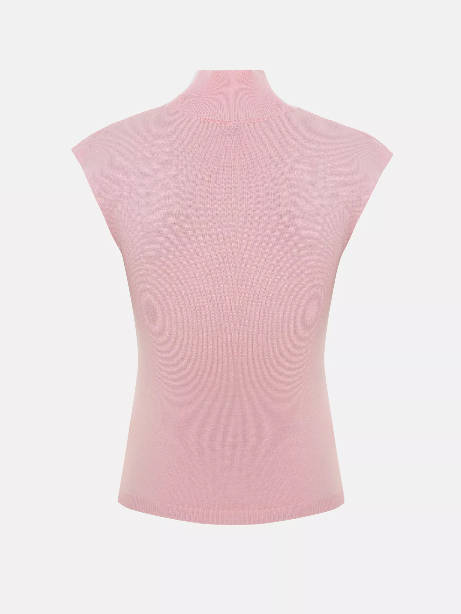 بلوزة محبوكة بدون أكمام مع طيات على الكتف