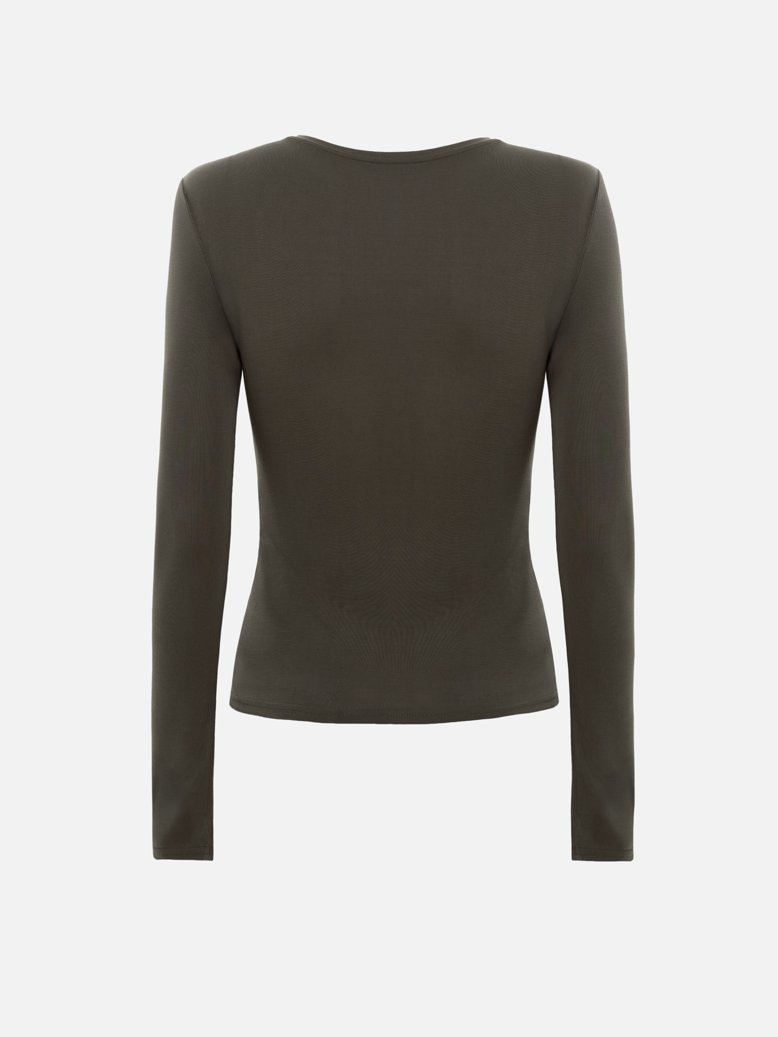 Viscose long sleeve top with draping at the waist