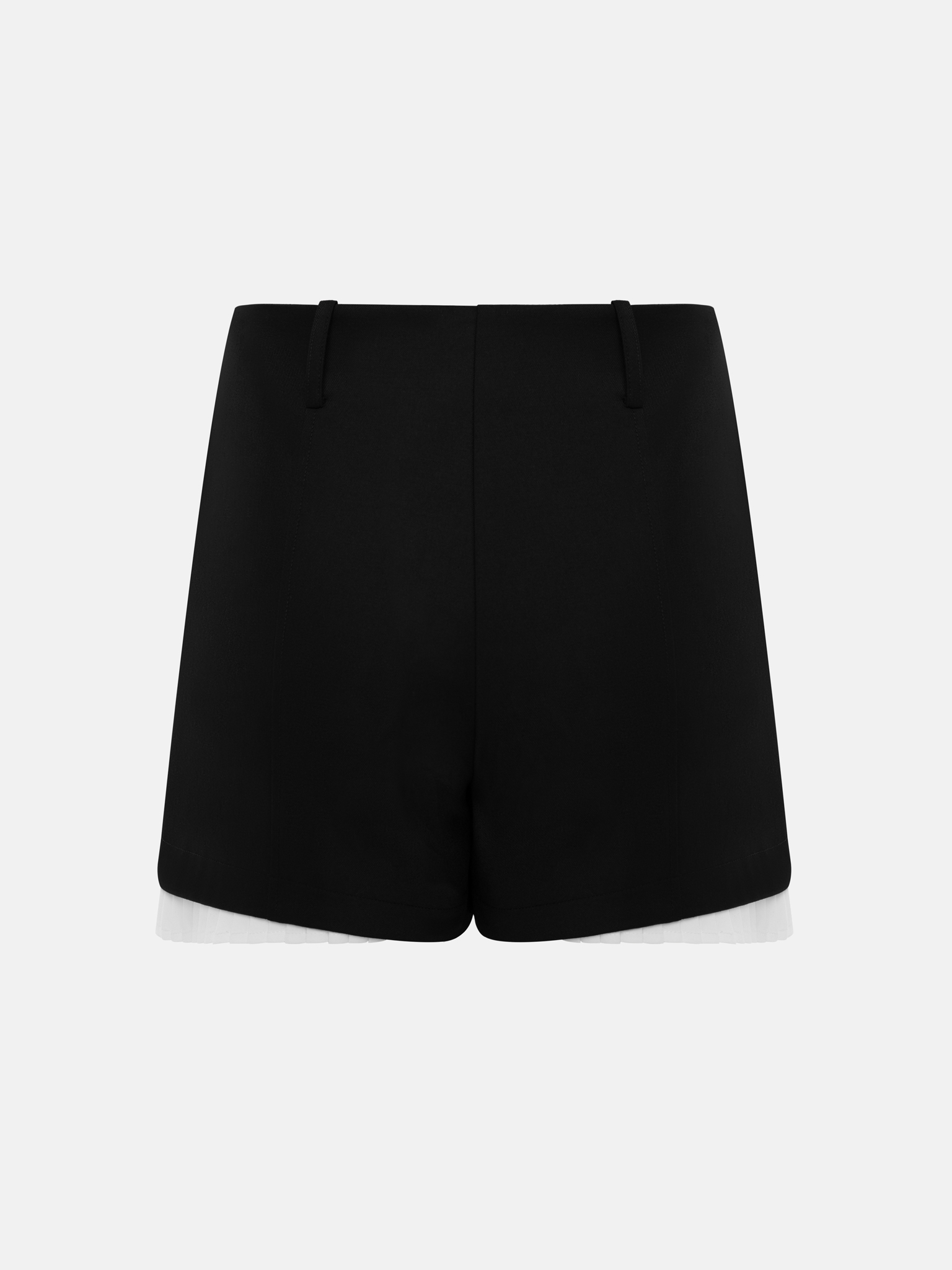 Mini shorts with pleated inserts