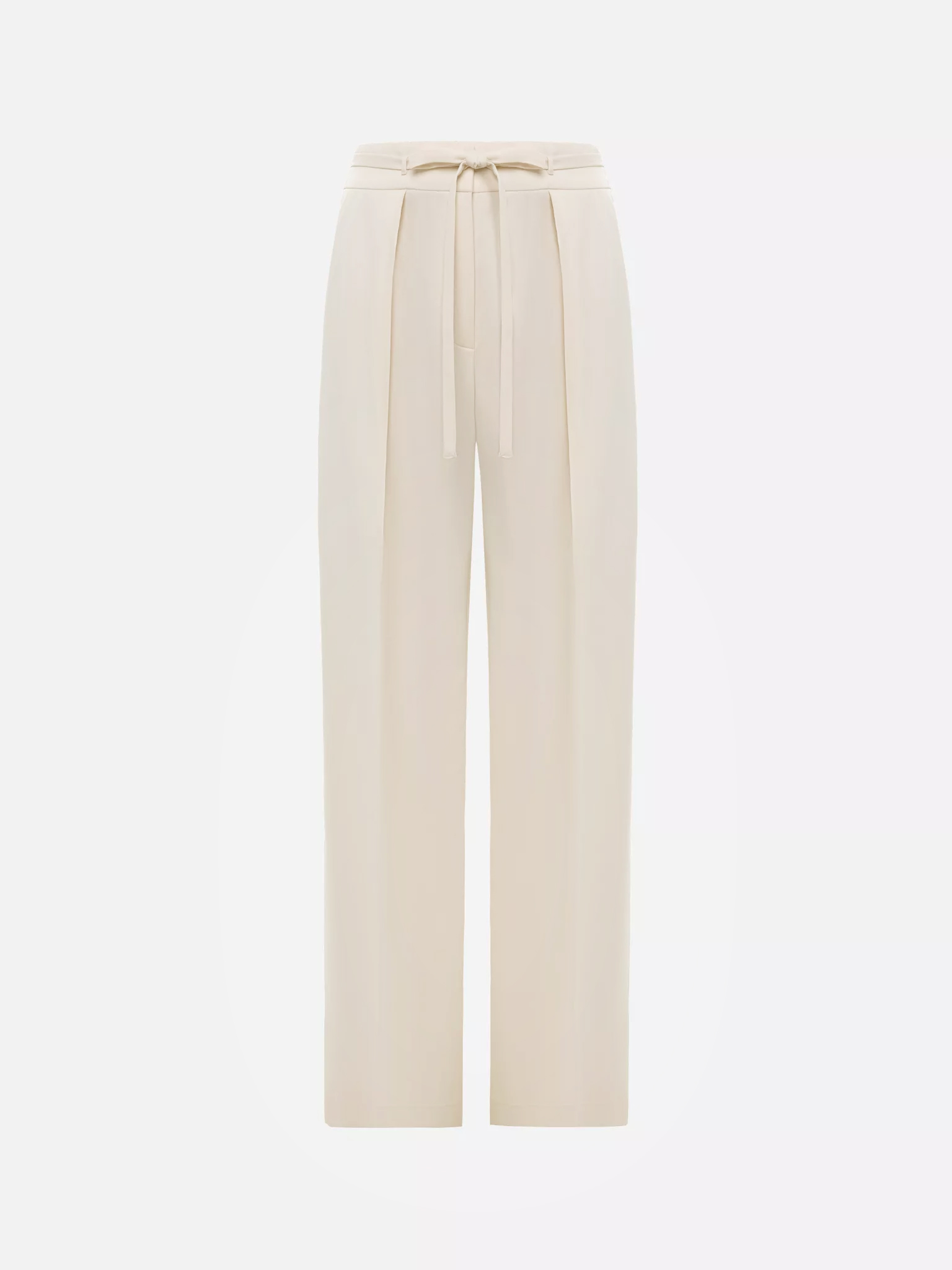 Loose pants with ties at the waist