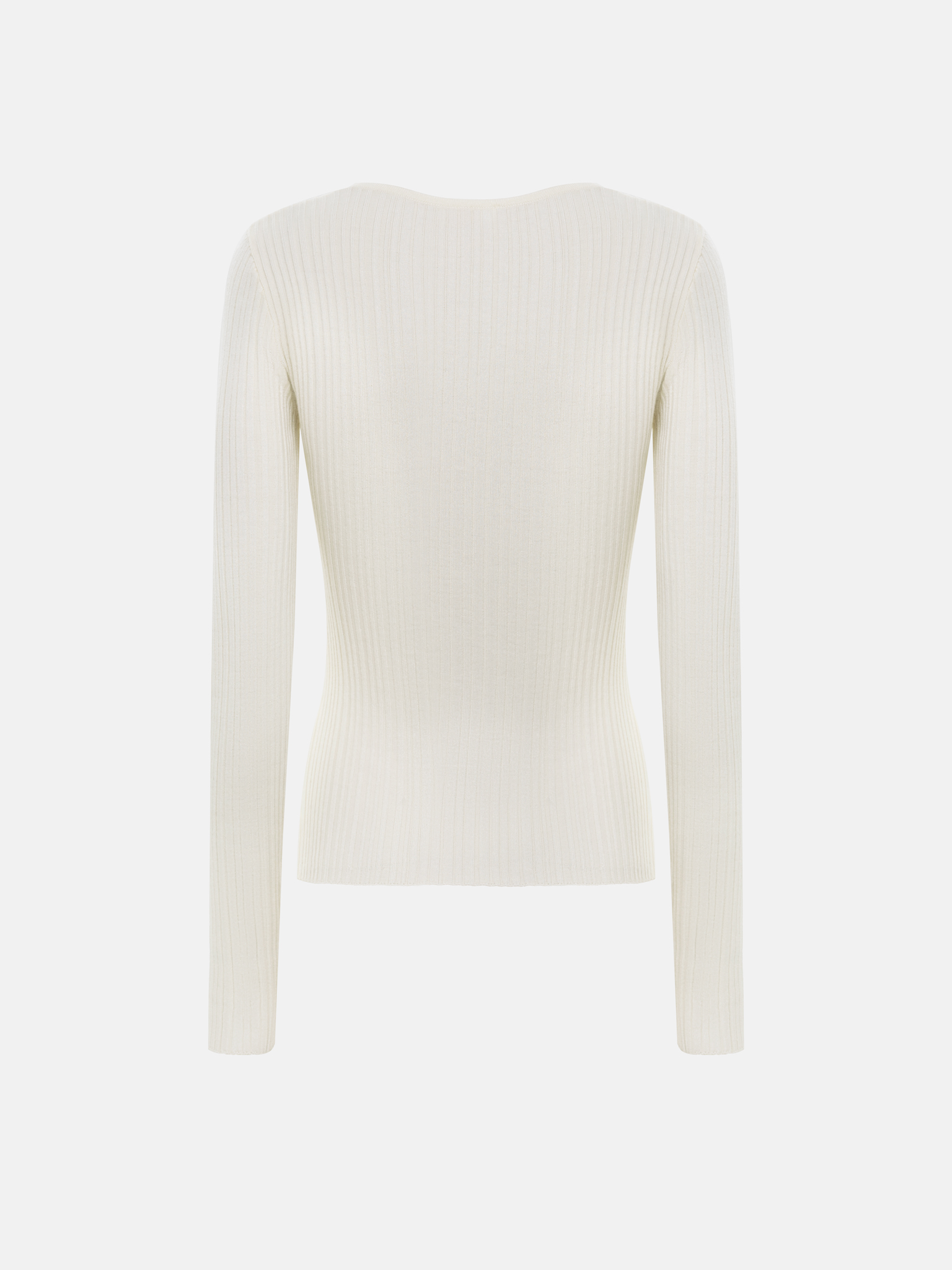 Ribbed jumper with lace insert at the bodice