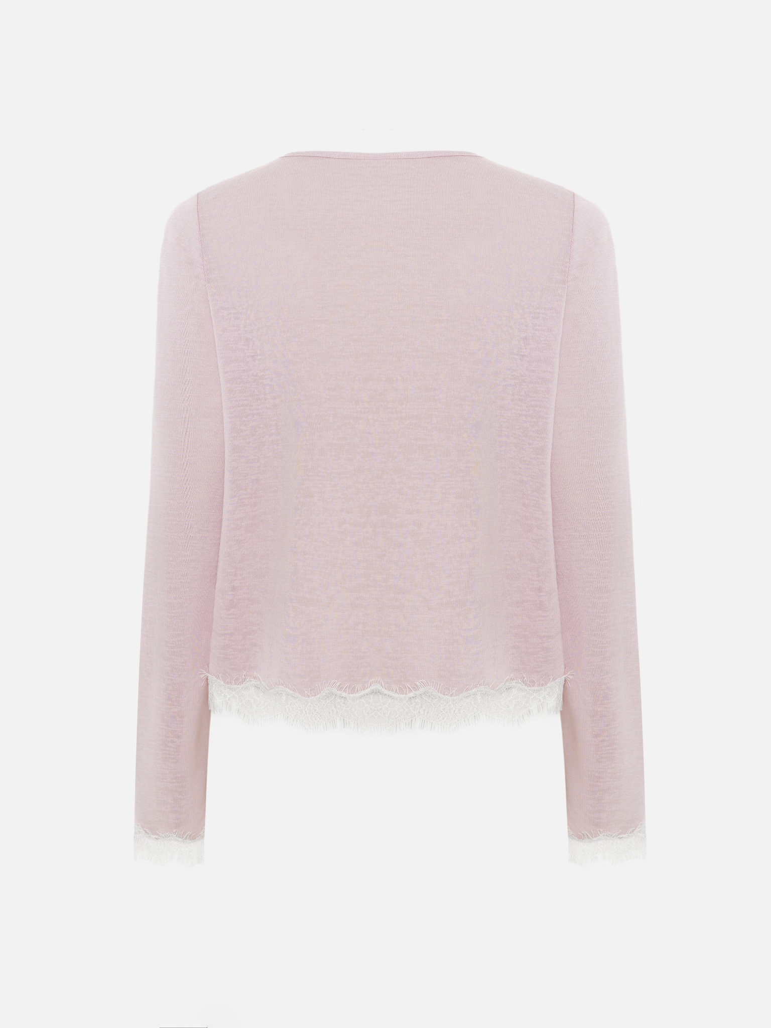 Jersey cardigan with lace trim and ties
