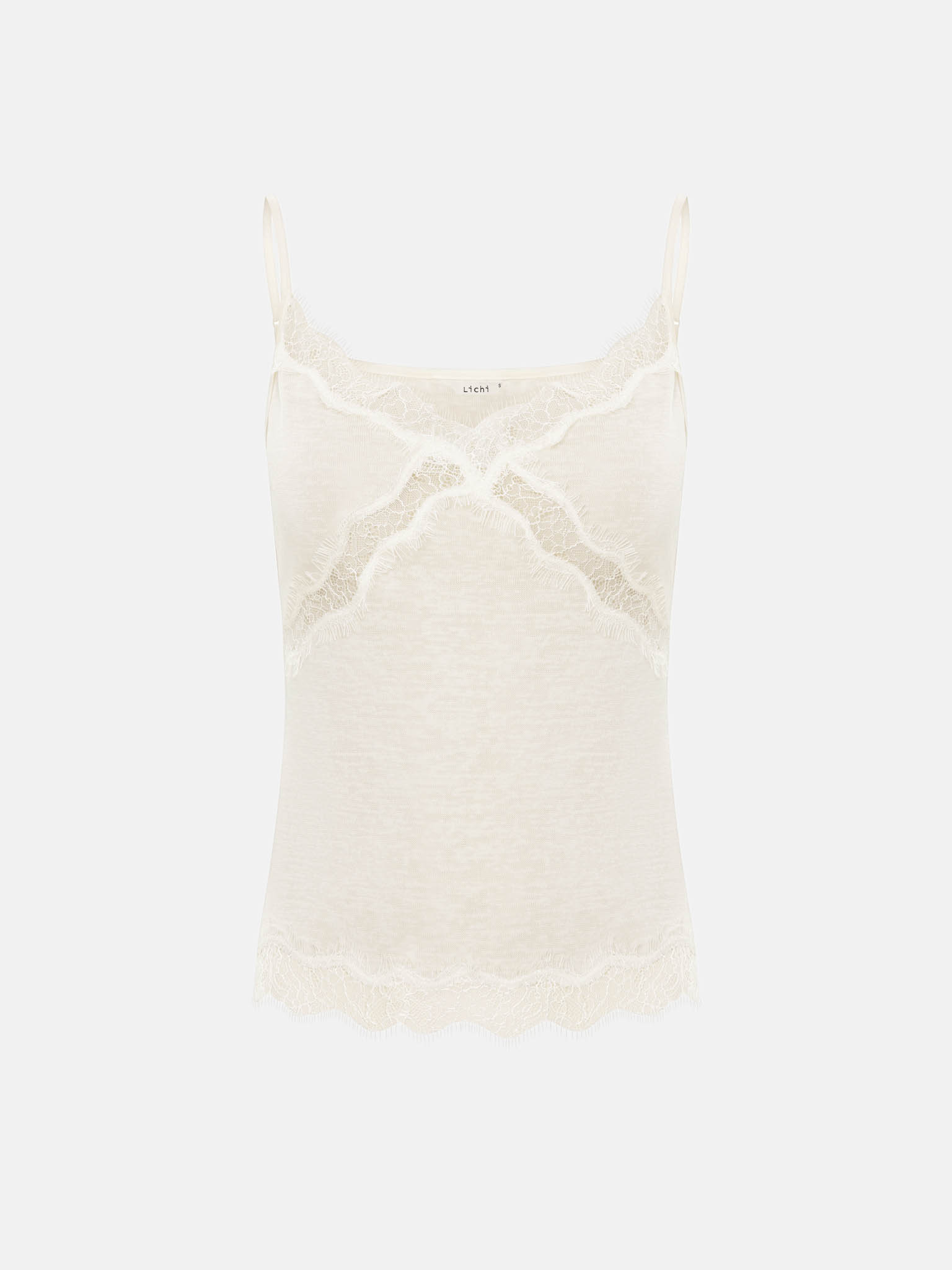 Jersey top with lace trim
