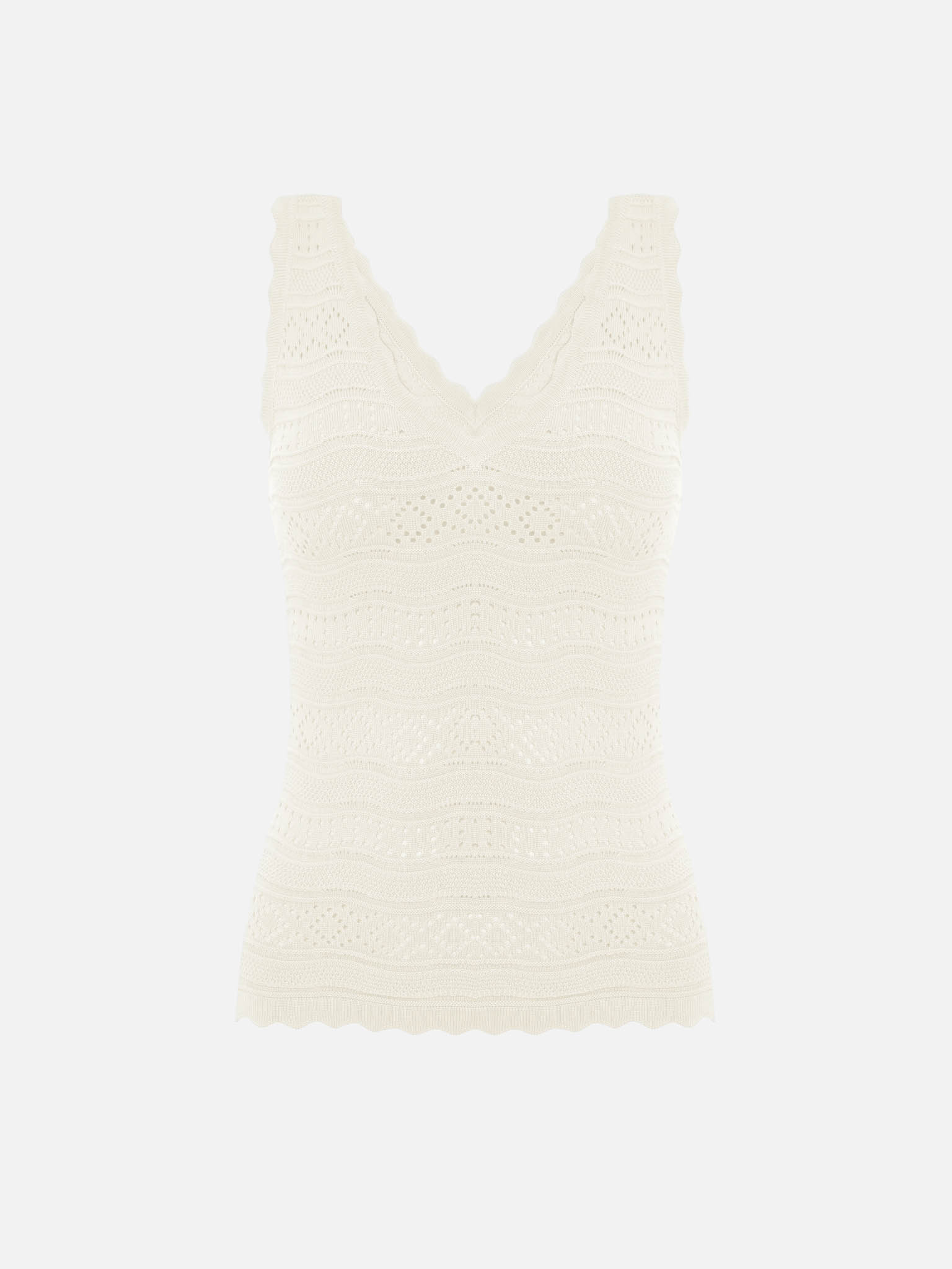 Fitted openwork knitted top