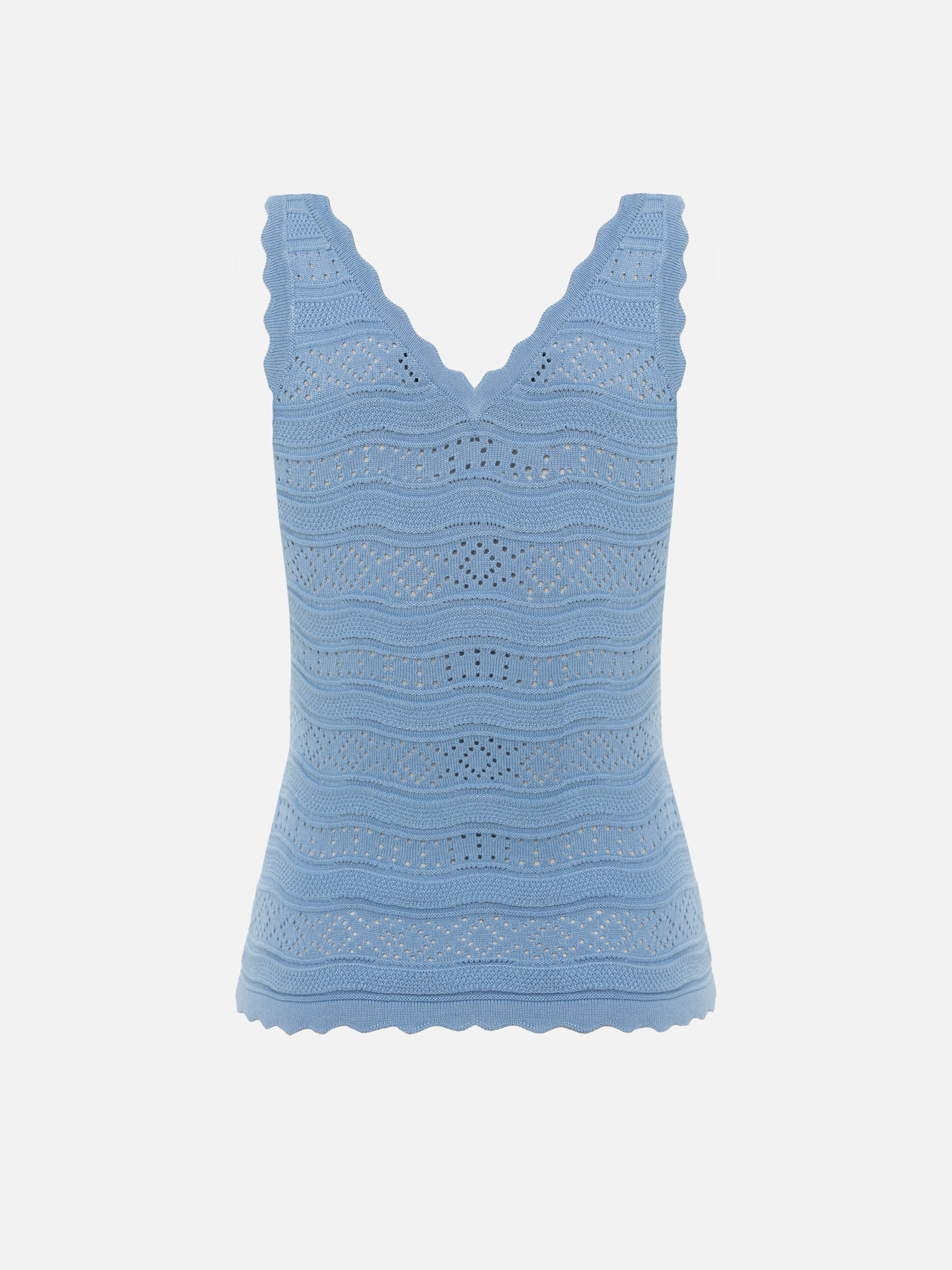 Fitted openwork knitted top