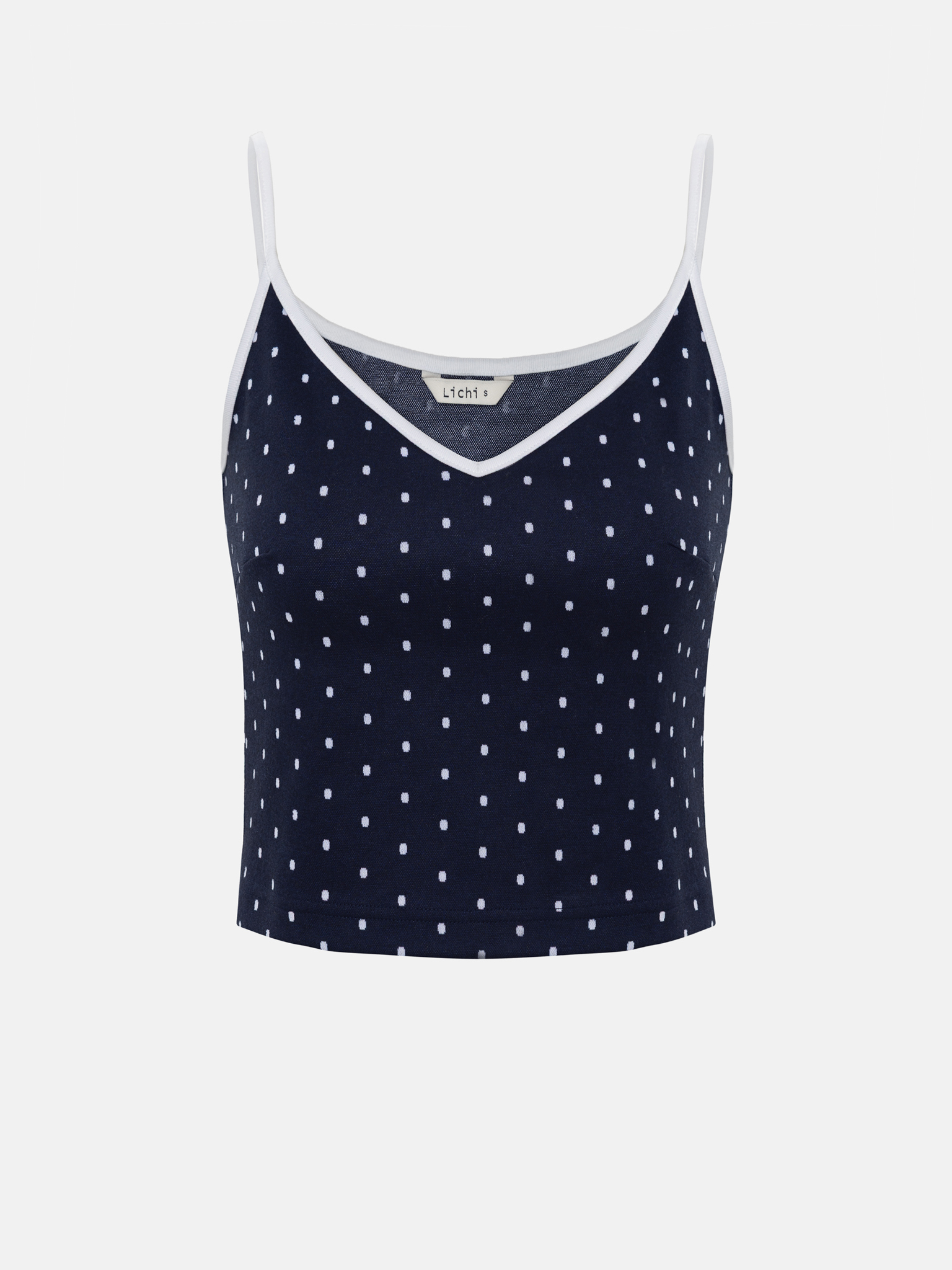 Polka dot top with contrasting details