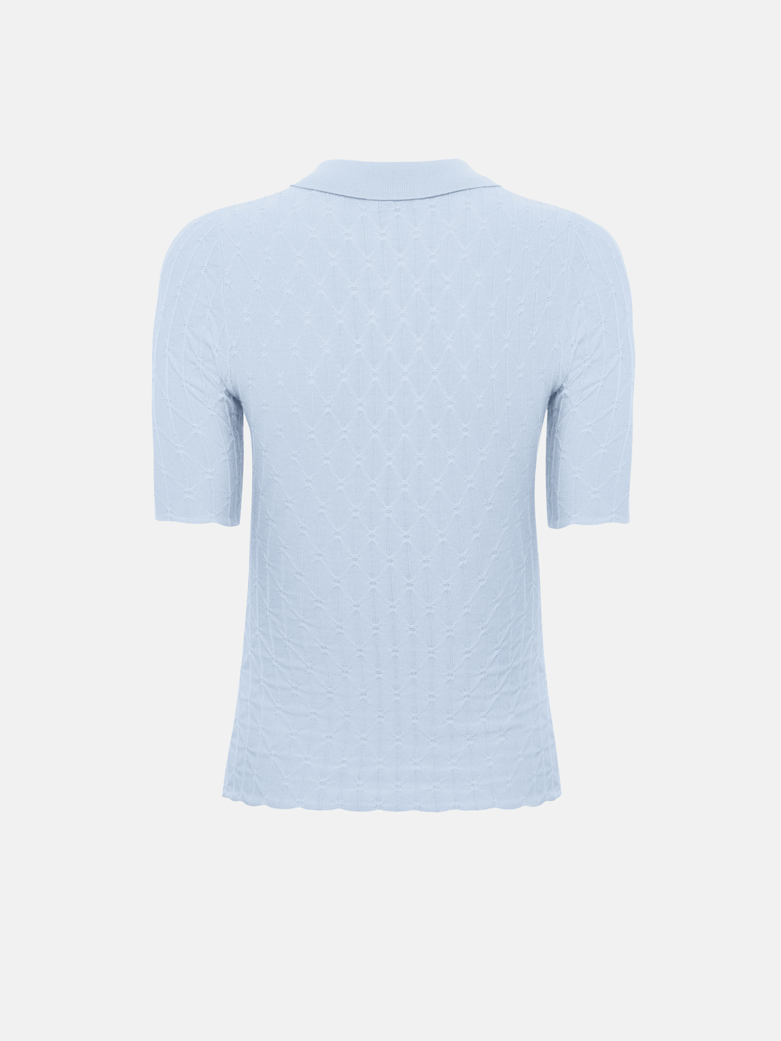 Polo shirt in textured knit with large buttons