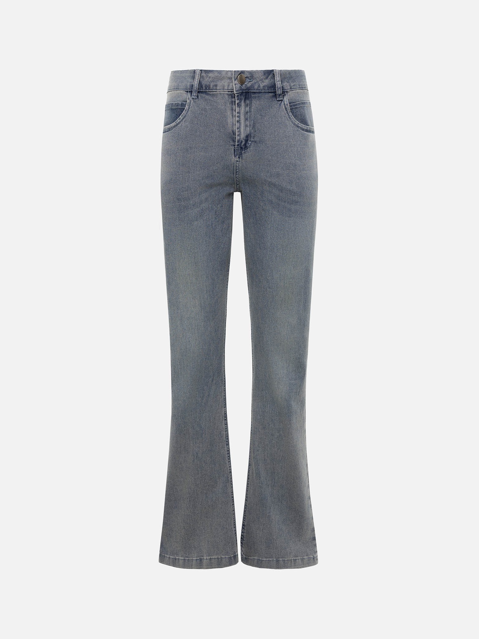 Straight light-wash denim jeans